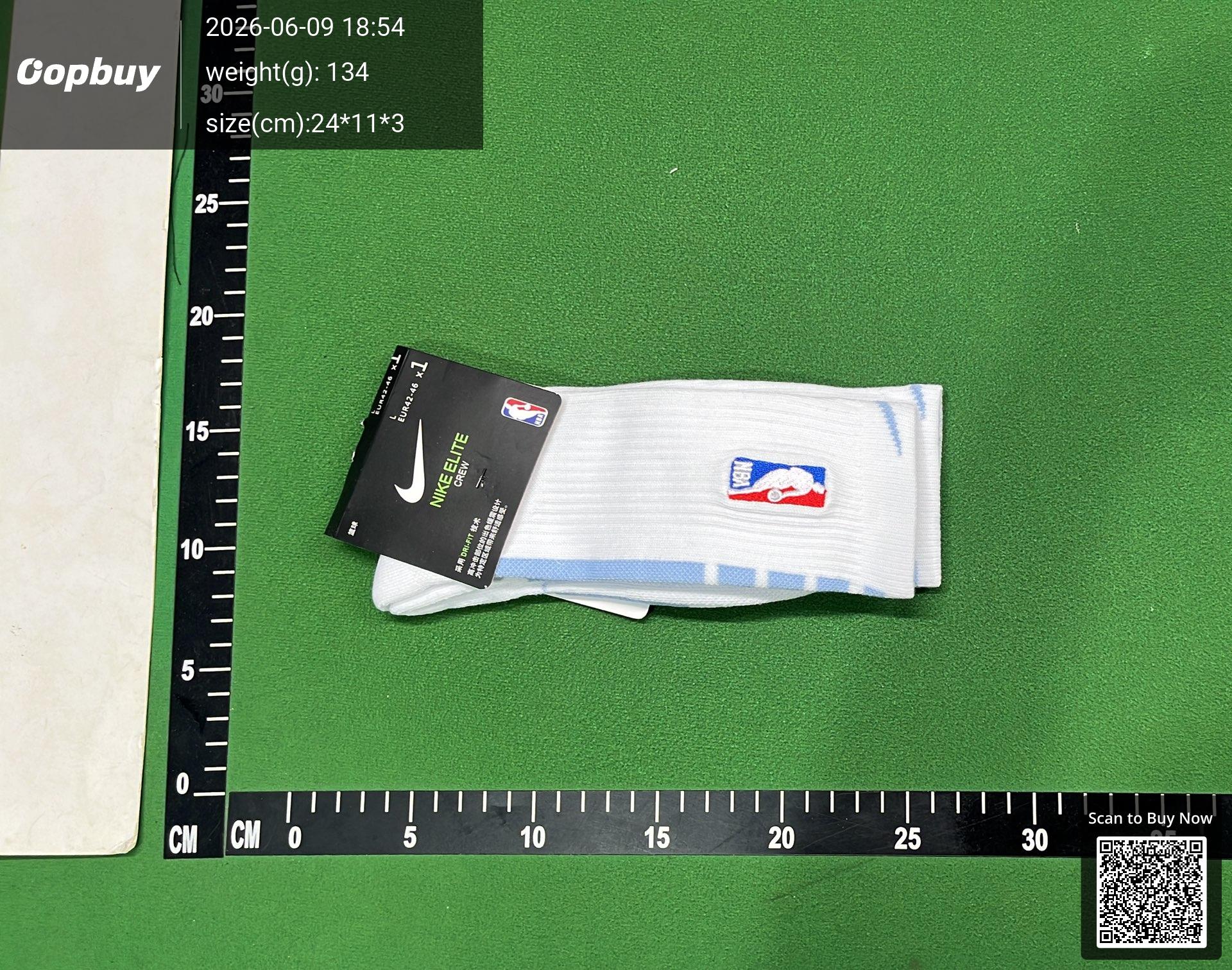Foto QC 4 de NBA Crew Socks Embroidered Cushioned Black