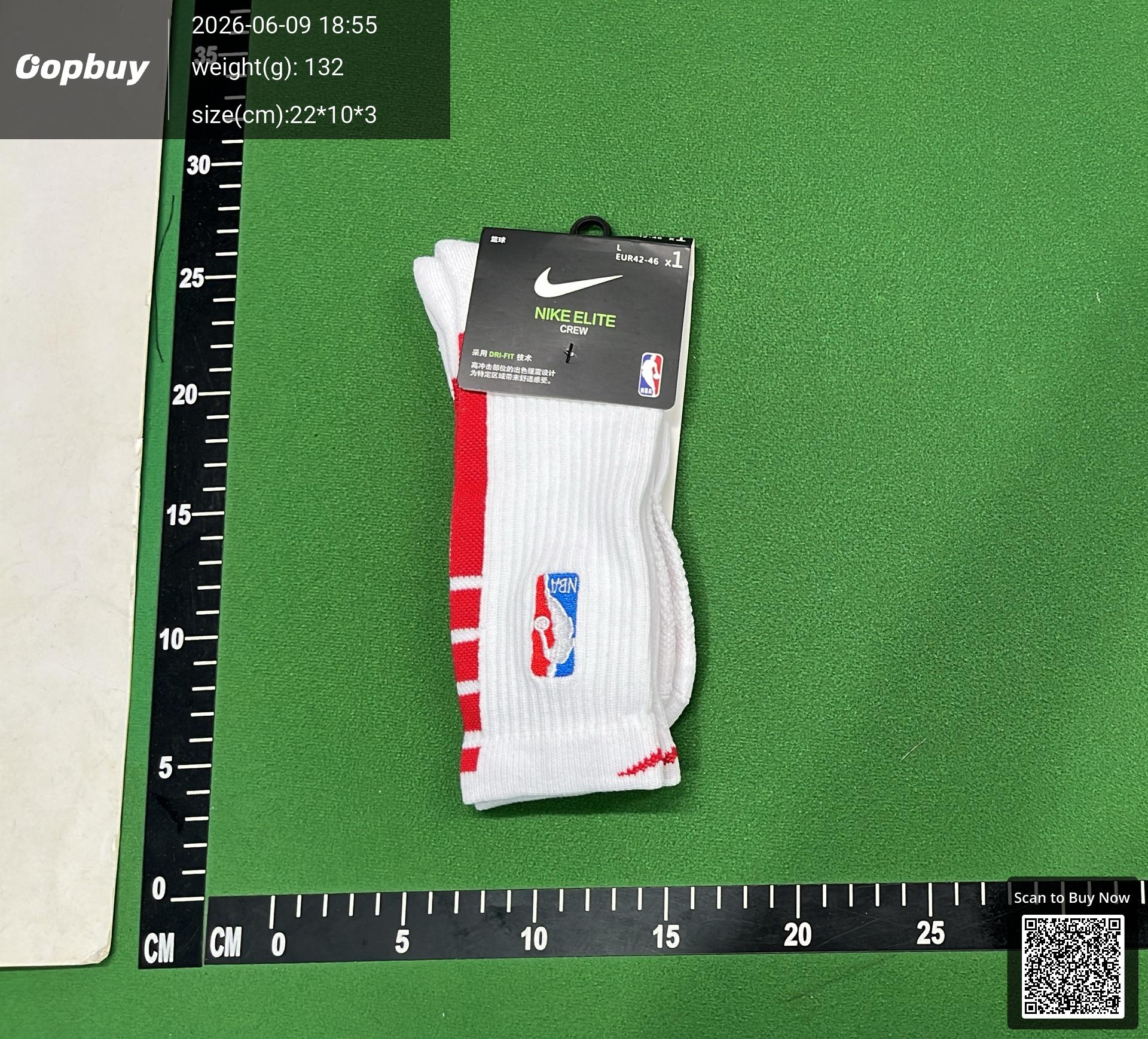 Foto QC 3 de NBA Crew Socks Embroidered Cushioned Black