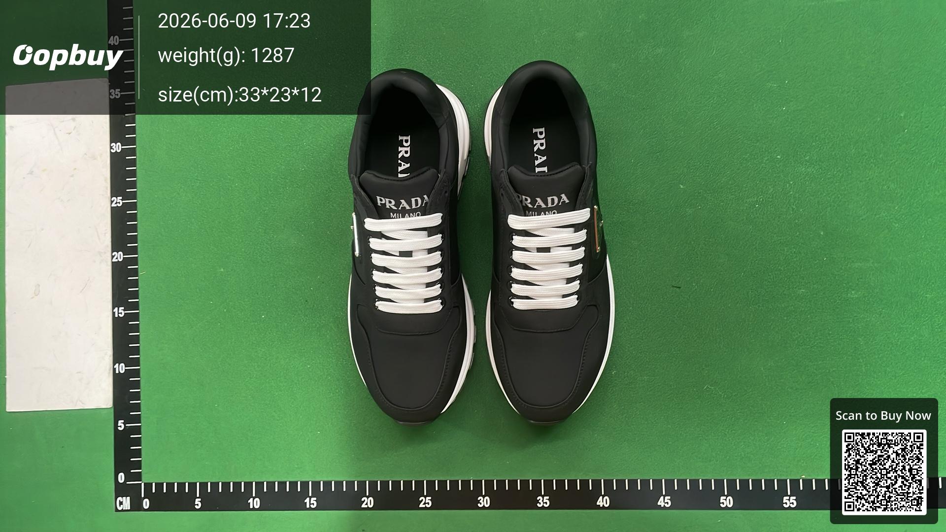 Foto QC 6 de Prada Leather and Technical Fabric Low Black