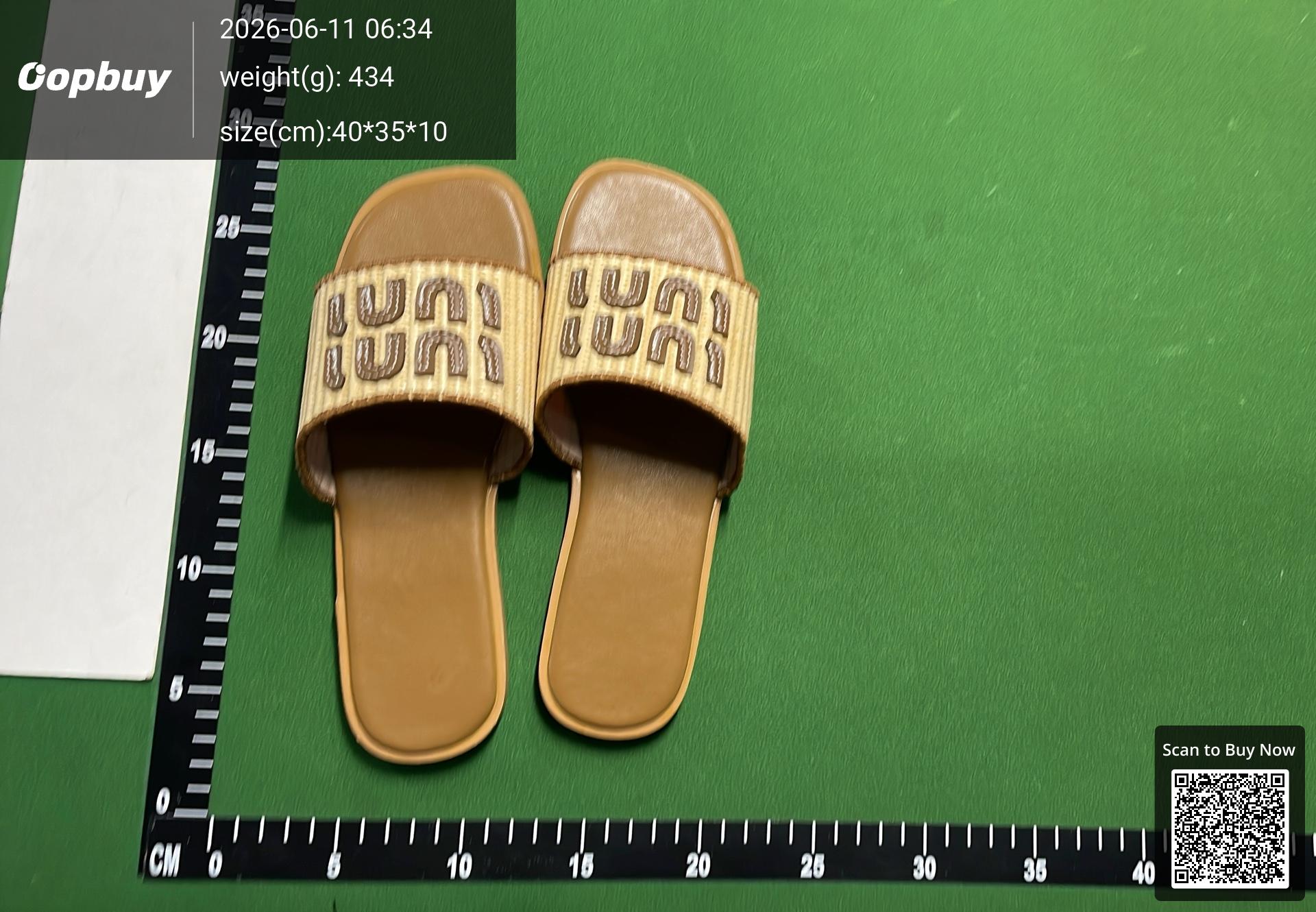 Foto QC 1 de Miu Miu Slide Woven Raffia Natural