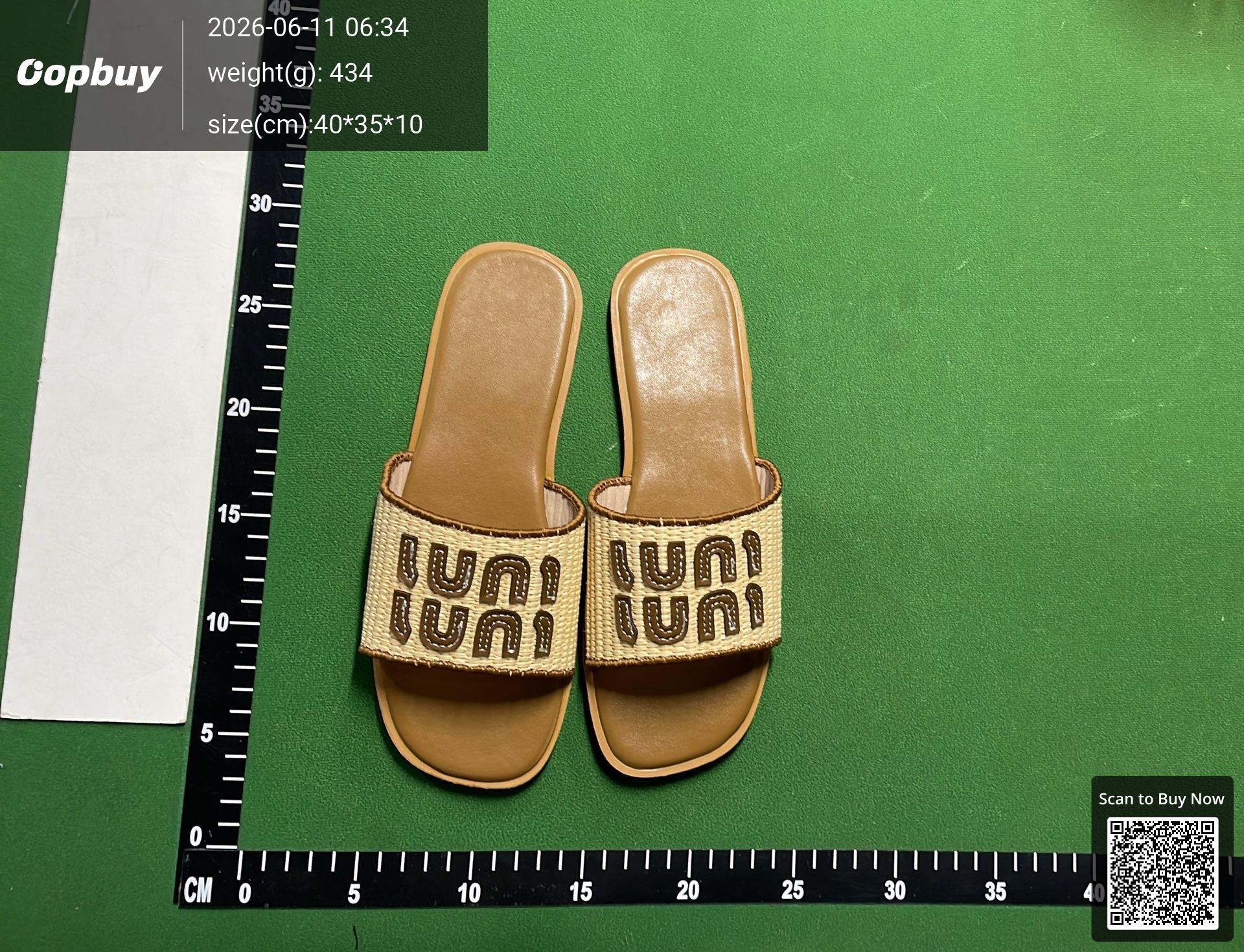 Foto QC 5 de Miu Miu Slide Woven Raffia Natural