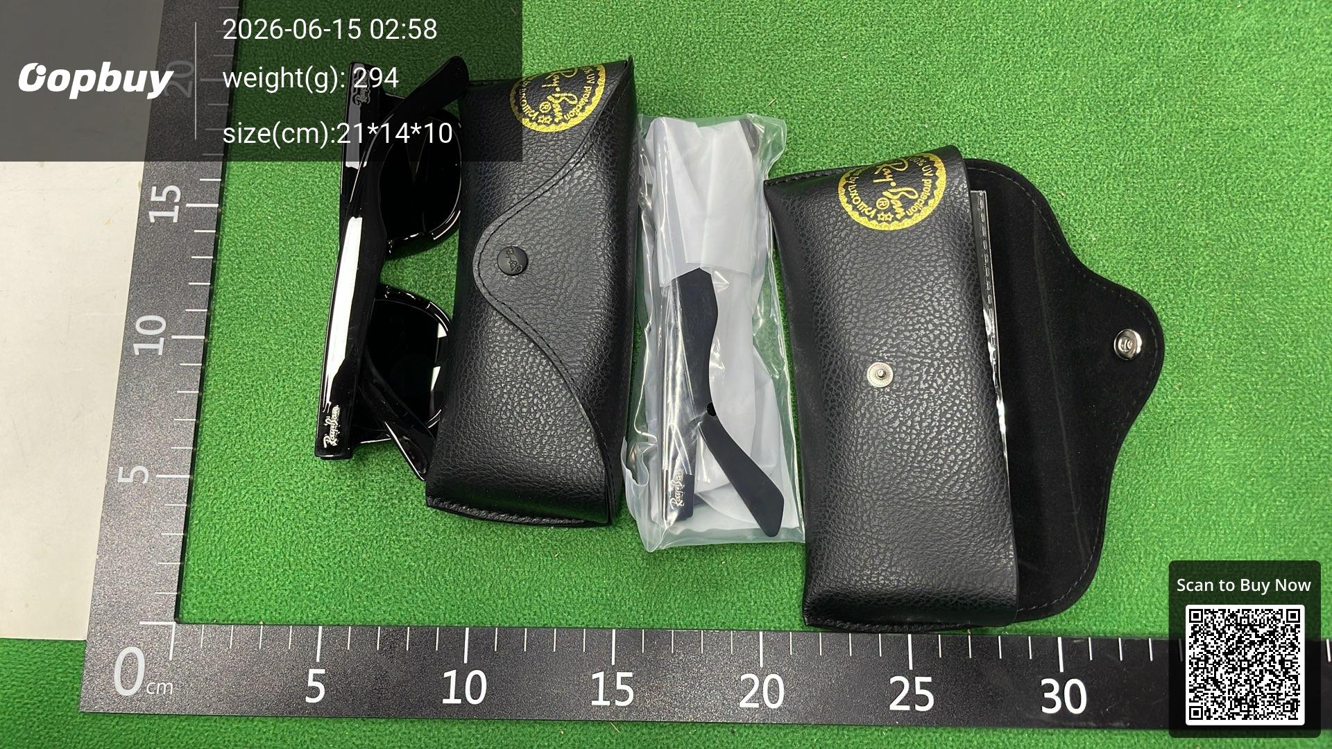 Foto QC 3 de Ray-Ban Wayfarer Acetate Sunglasses Black Black (RB2140)