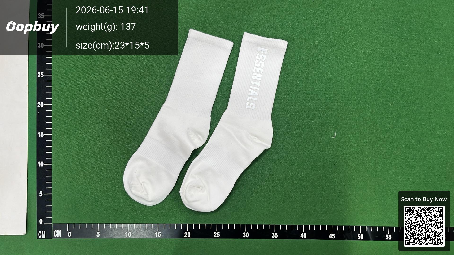 Foto QC 1 de Fear of God Essentials Crew Socks 3D Logo Cotton Yellow