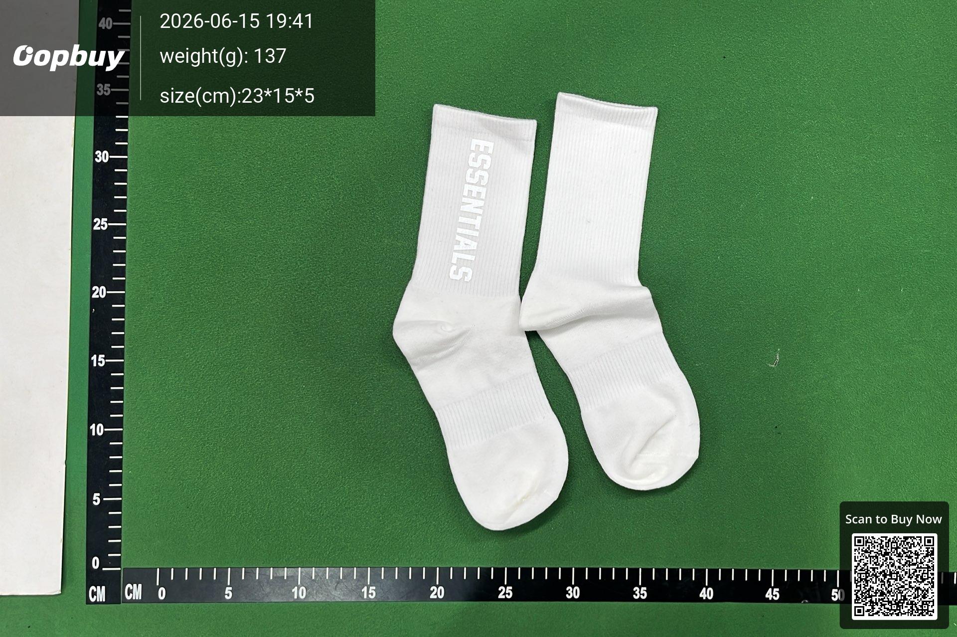 Foto QC 2 de Fear of God Essentials Crew Socks 3D Logo Cotton Yellow