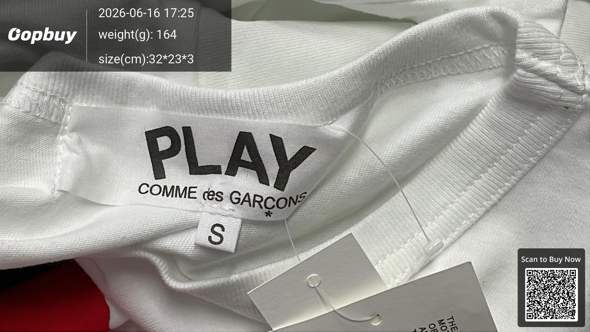 Foto QC 5 de Comme des Garçons PLAY T-shirt White Eyes Black