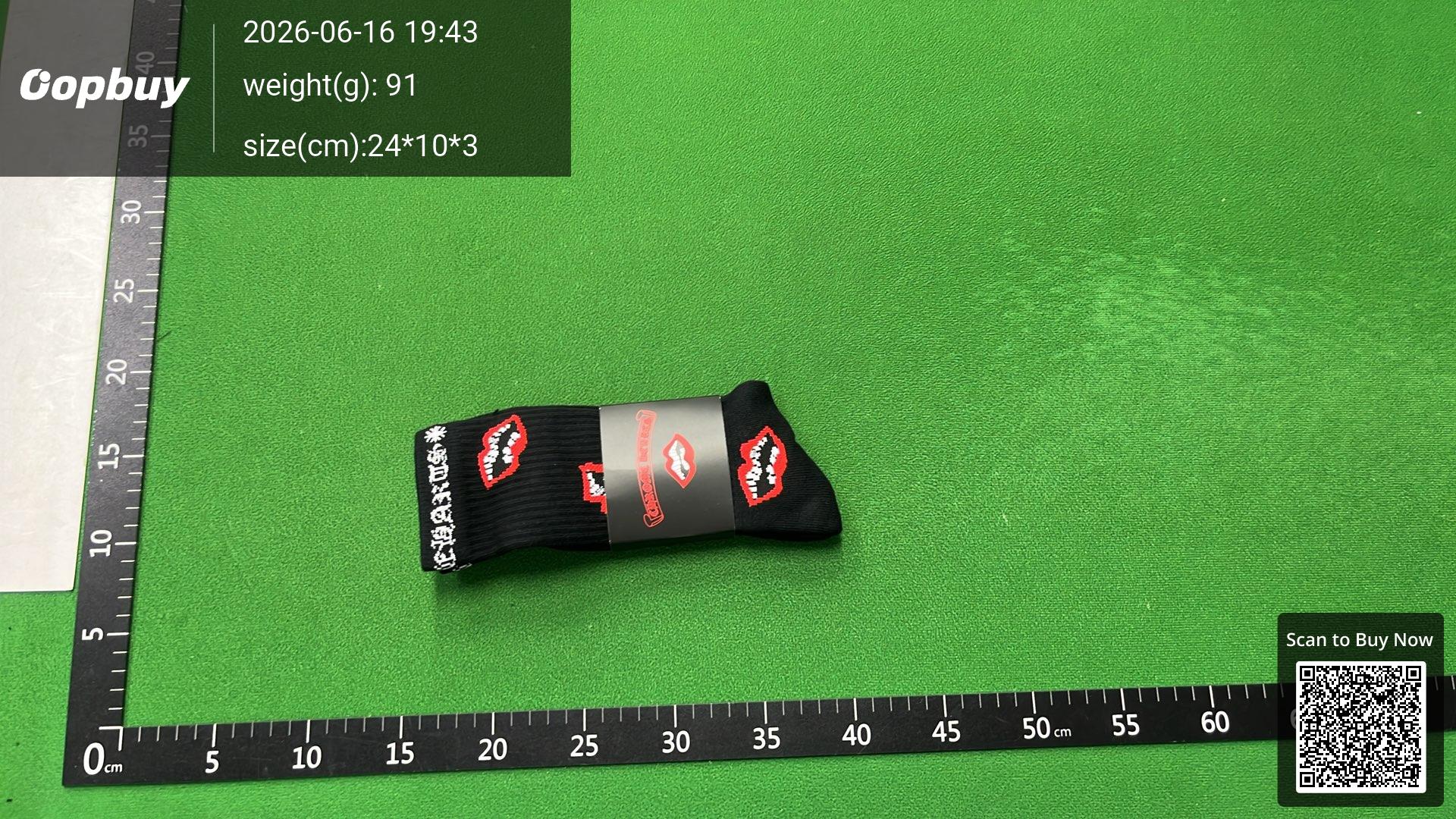 Foto QC 4 de Chrome Hearts Matty Boy Crew Socks Chomper Lips White