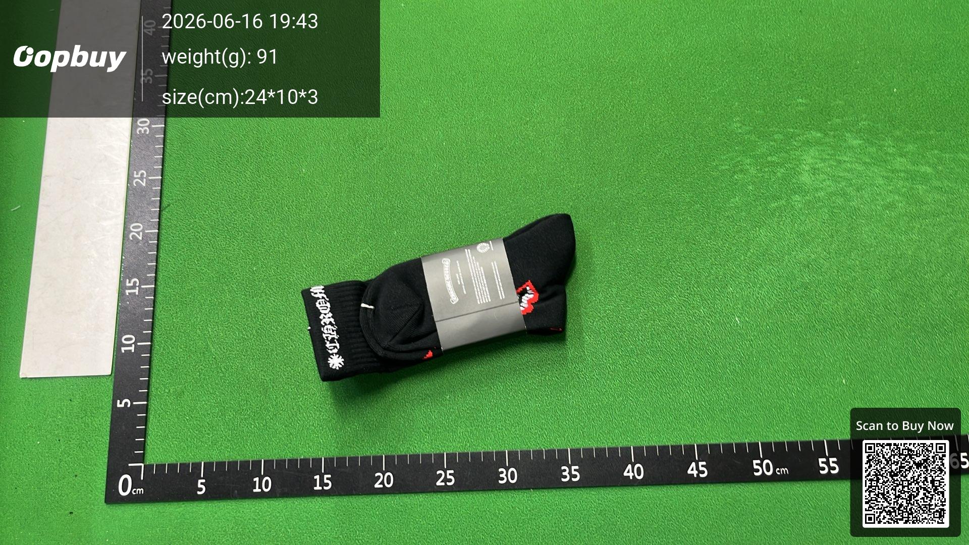 Foto QC 5 de Chrome Hearts Matty Boy Crew Socks Chomper Lips White