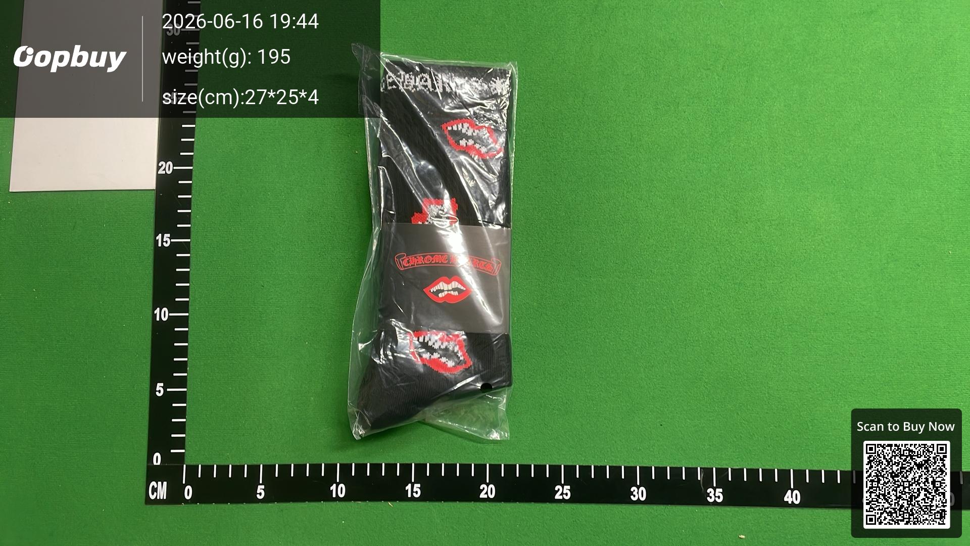 Foto QC 7 de Chrome Hearts Matty Boy Crew Socks Chomper Lips White