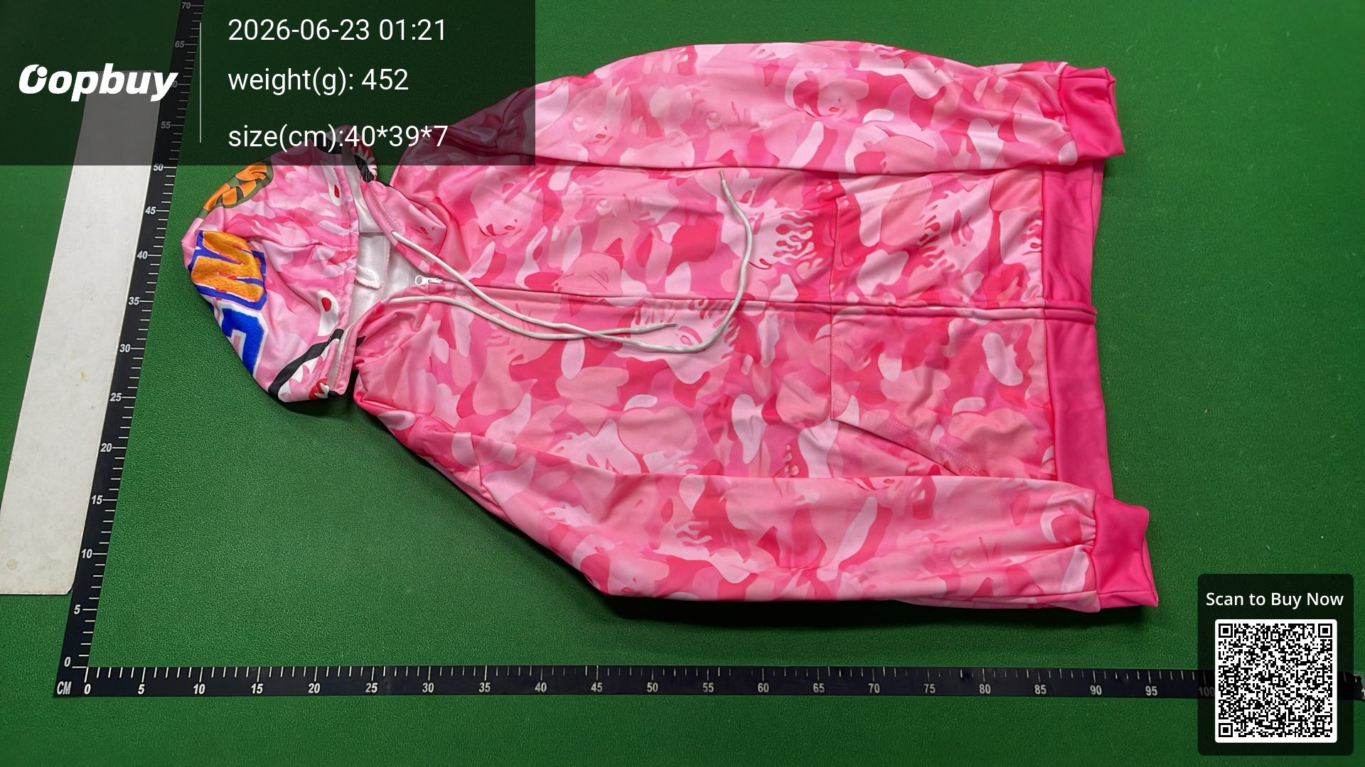 Foto QC 6 de Bape Shark Hoodie Full Zip Camo Grey