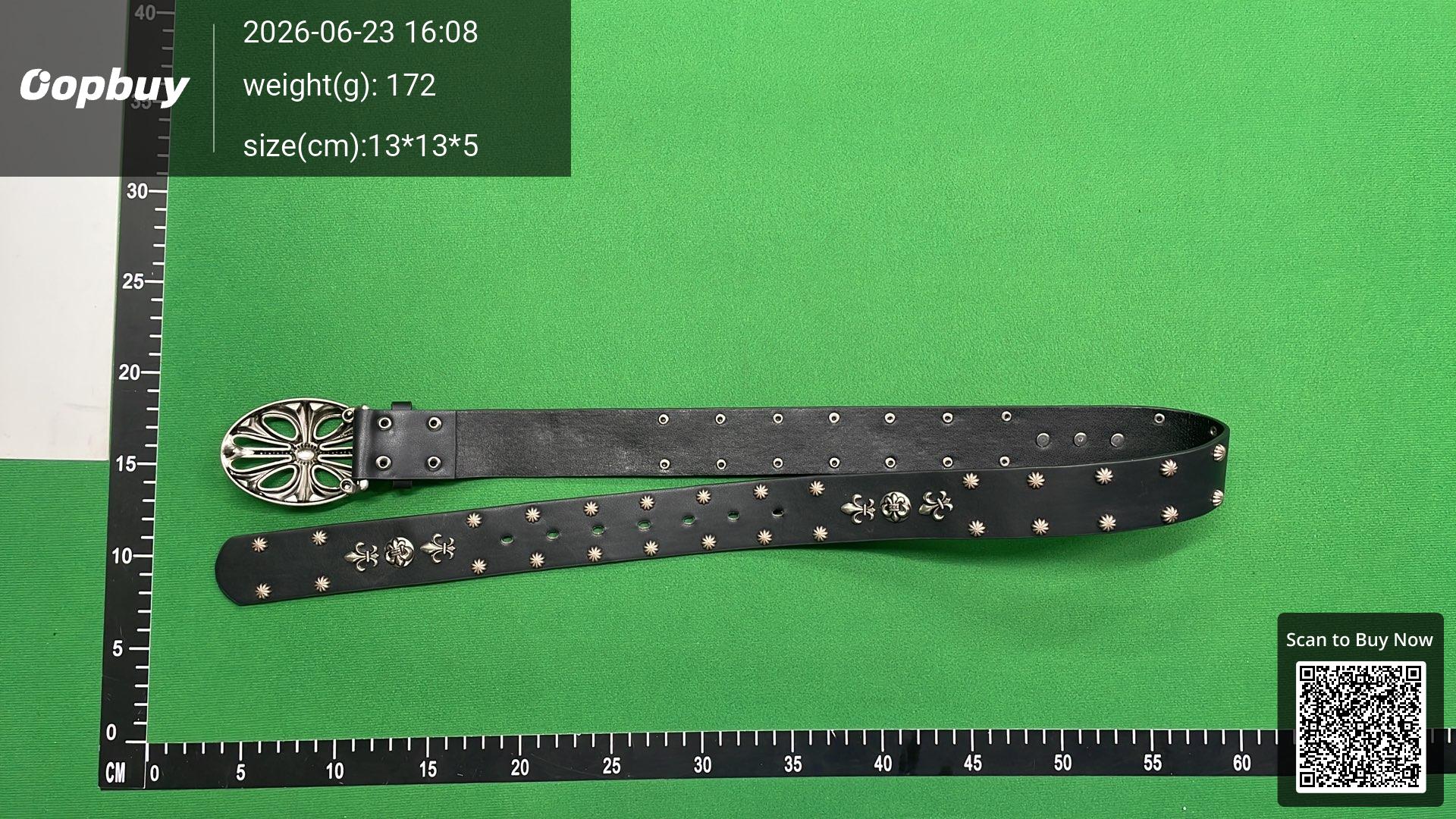 Foto QC 2 de Chrome Hearts Cross Patch Belt White Multi-Color