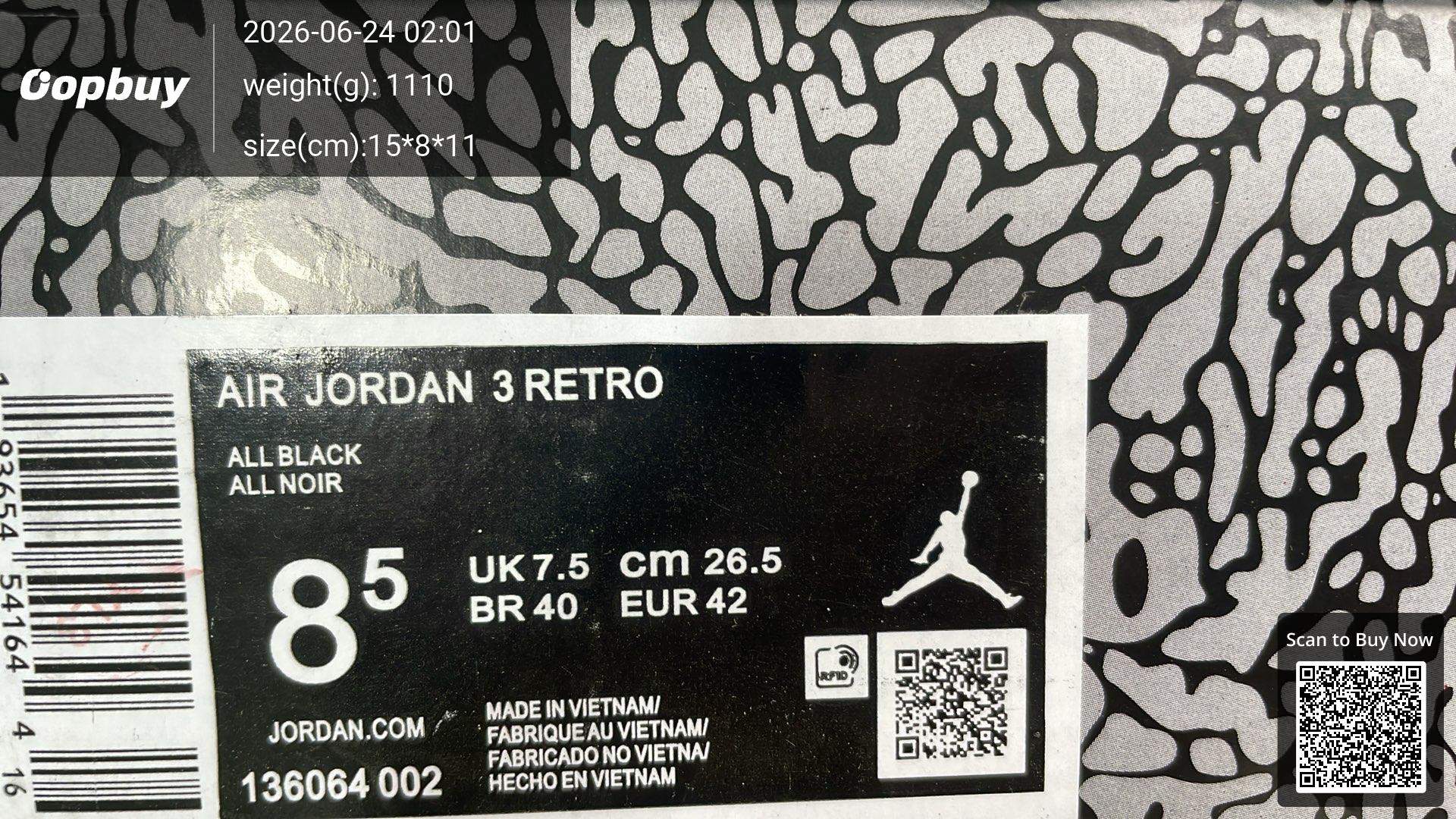 Foto QC 2 de Jordan 3 Retro Pure Money 136064-111