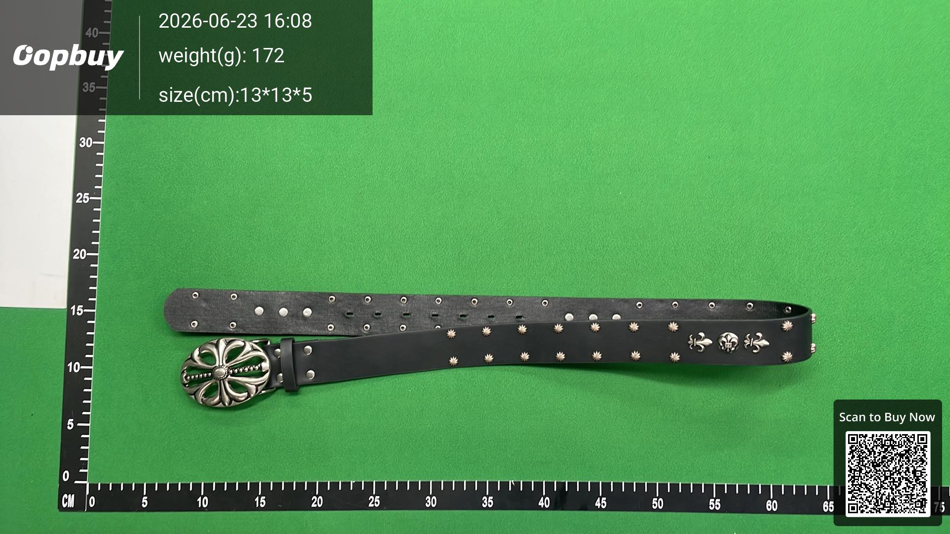 Foto QC 1 de Chrome Hearts Cross Patch Belt White Multi-Color