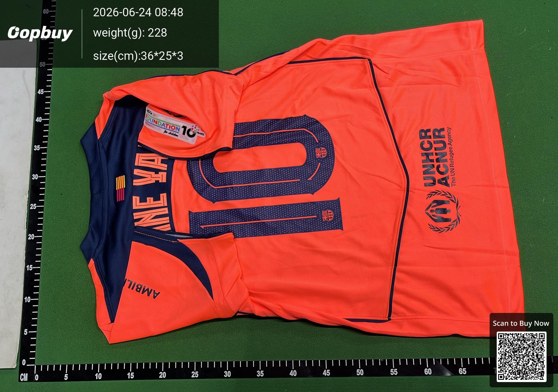 Foto QC 3 de Nike x FC Barcelona 2025/26 Lamine Yamal #10 Third Jersey Orange