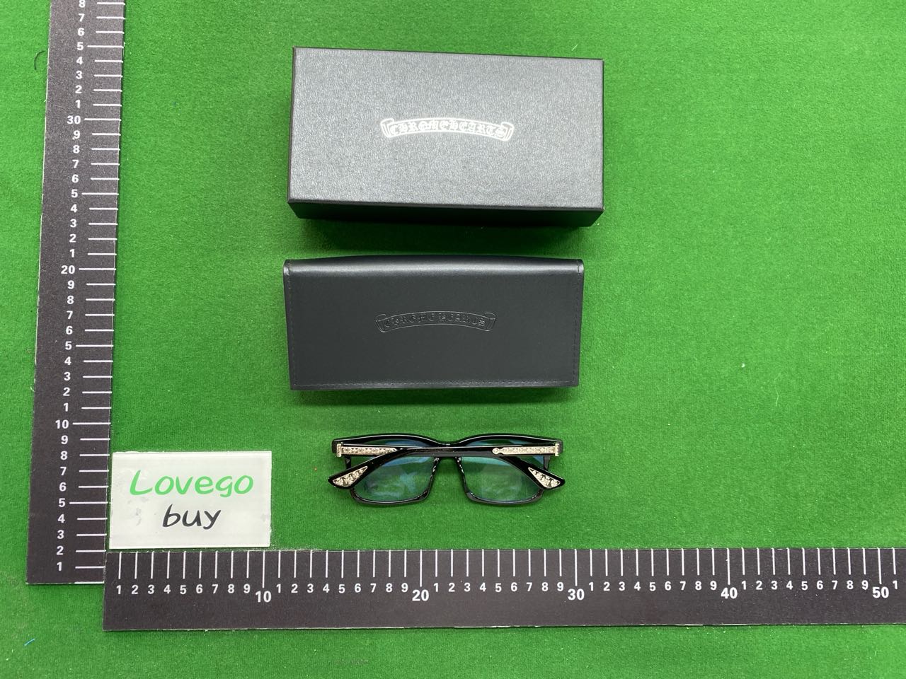 Foto QC 1 de Chrome Hearts Square-Frame Acetate Metal Eyeglasses Black Silver (9217)