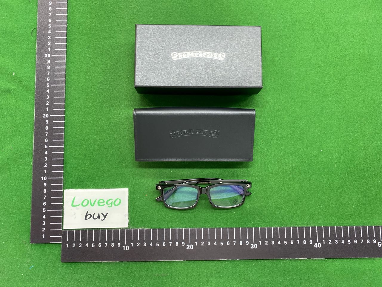 Foto QC 2 de Chrome Hearts Square-Frame Acetate Metal Eyeglasses Black Silver (9217)