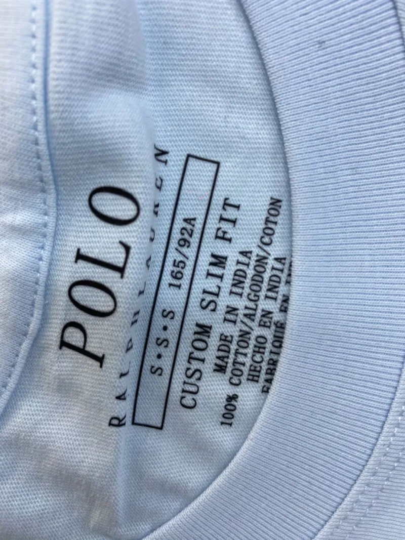 Round neck sky blue-green label