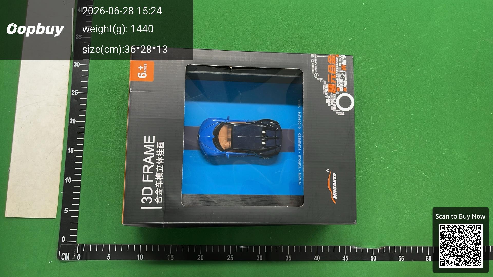 Foto QC 1 de Miniauto BMW M8 GTE Die Cast Model Frame 1:32 Scale 3D Hanging Photo Frame Diecast Model Car