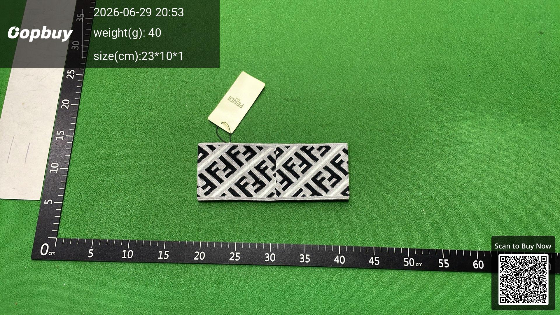 Foto QC 1 de Fendi FF Logo Headband Brown White