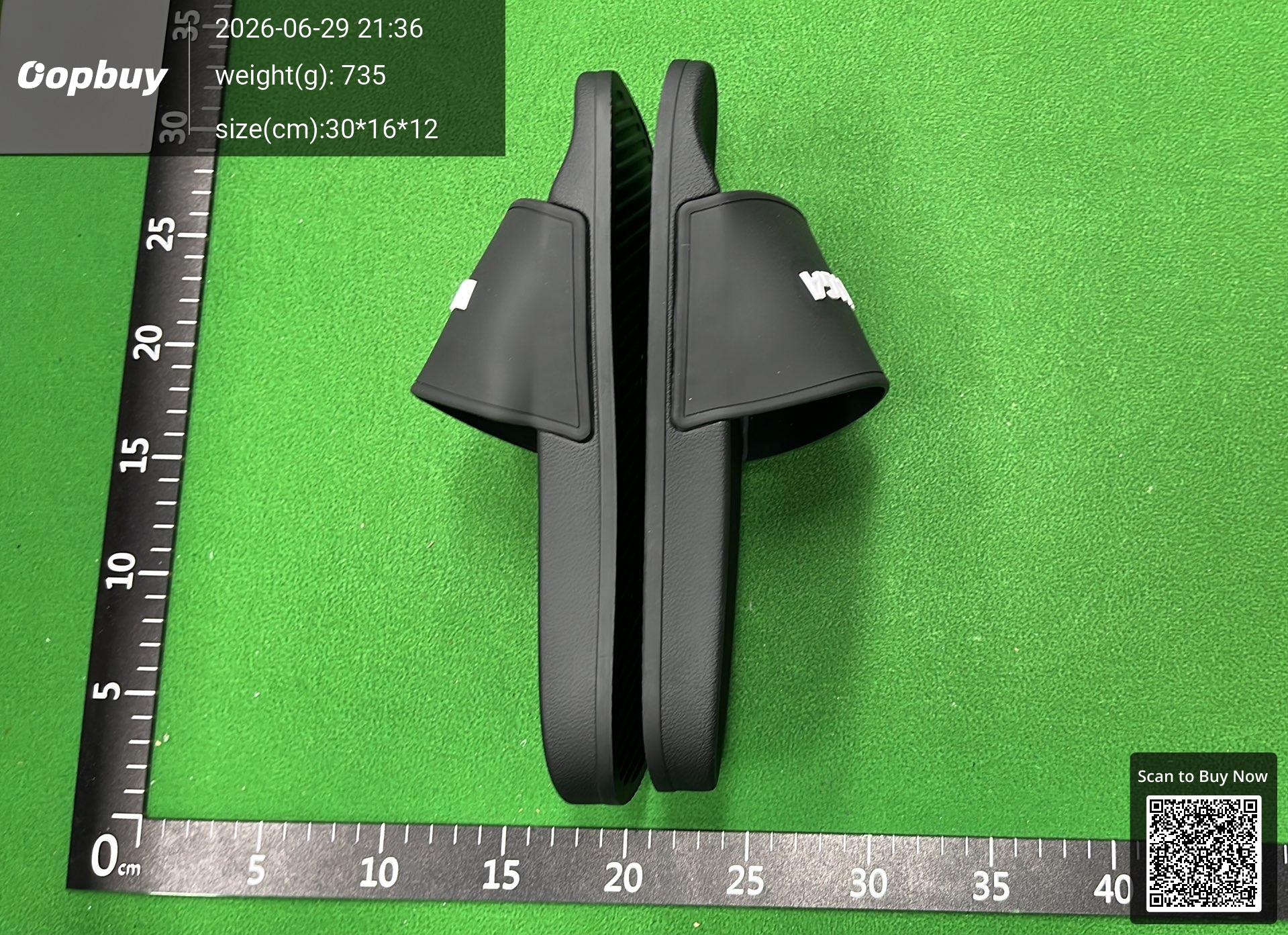Foto QC 8 de Balenciaga BB Pool Slide Rubber Black White