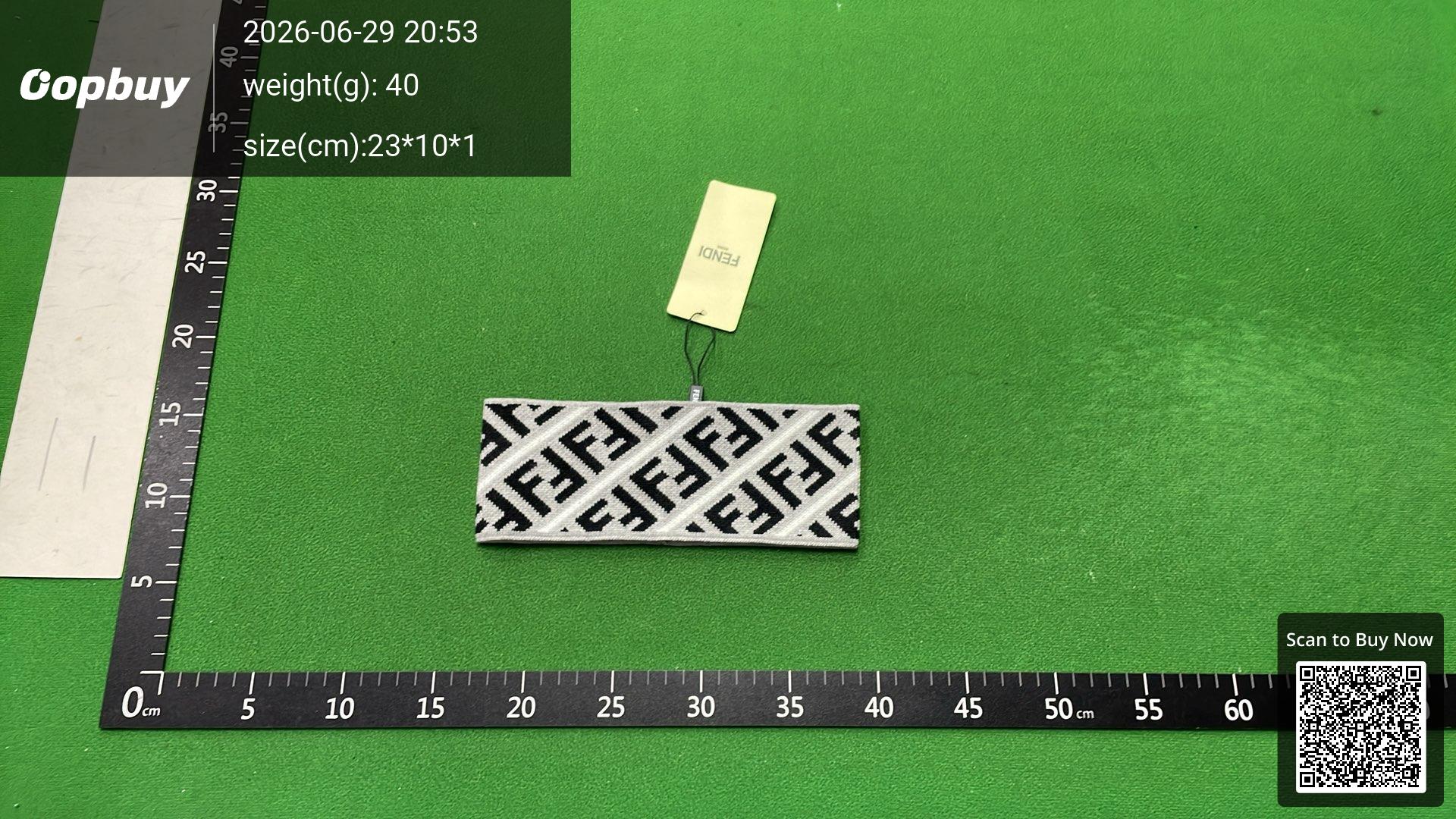 Foto QC 2 de Fendi FF Logo Headband Brown White