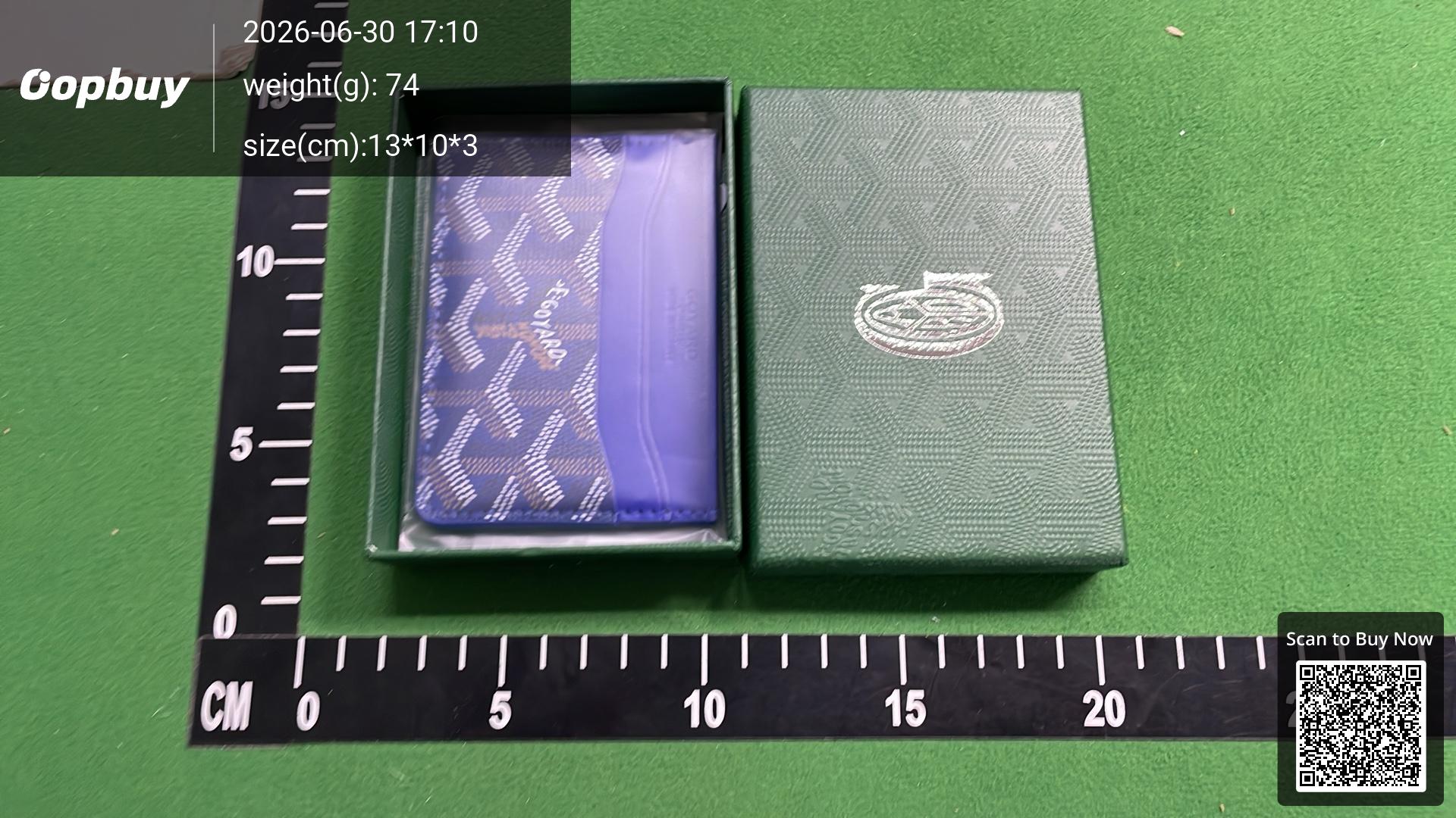Foto QC 3 de Goyard Saint Sulpice Card Holder Goyardine Navy Blue