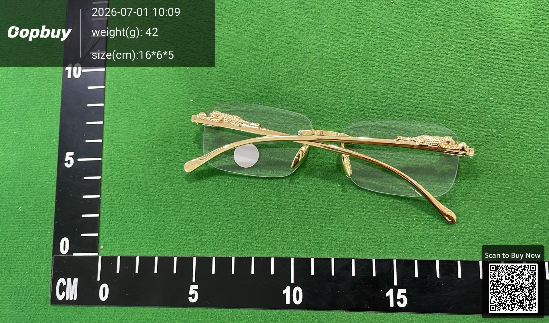 Foto QC 2 de Cartier Panthère Rectangle Metal Sunglasses Gold Brown