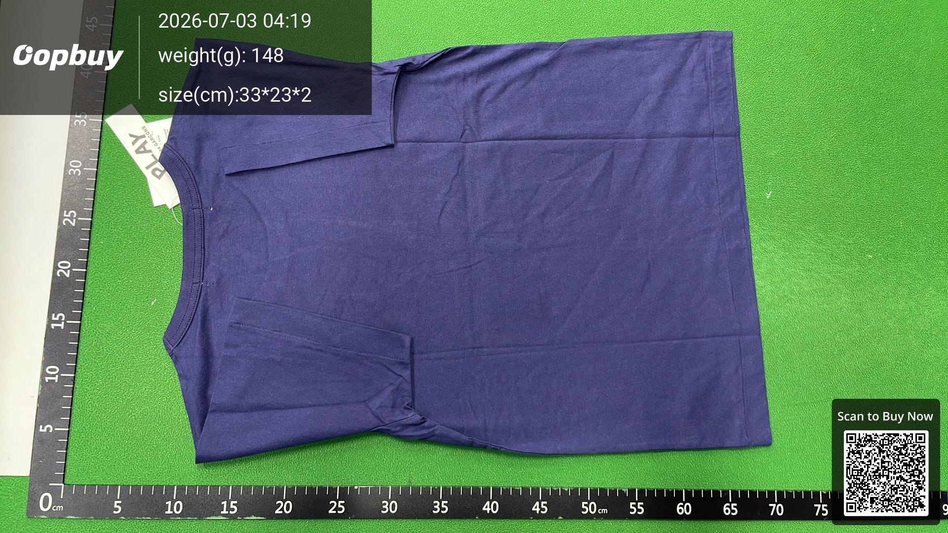 Foto QC 3 de Comme des Garçons PLAY T-shirt Heart Eyes Navy