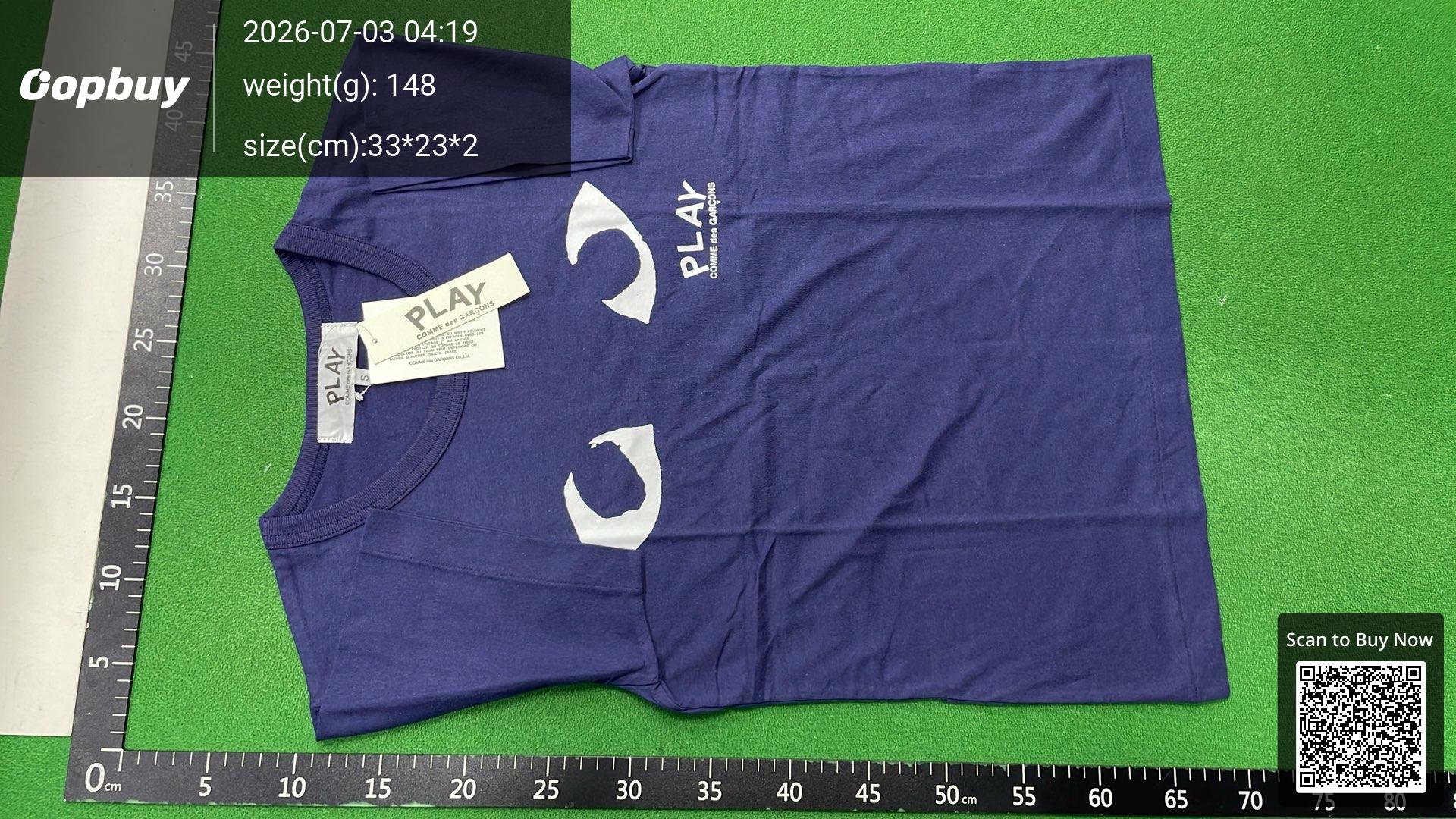 Foto QC 2 de Comme des Garçons PLAY T-shirt Heart Eyes Navy