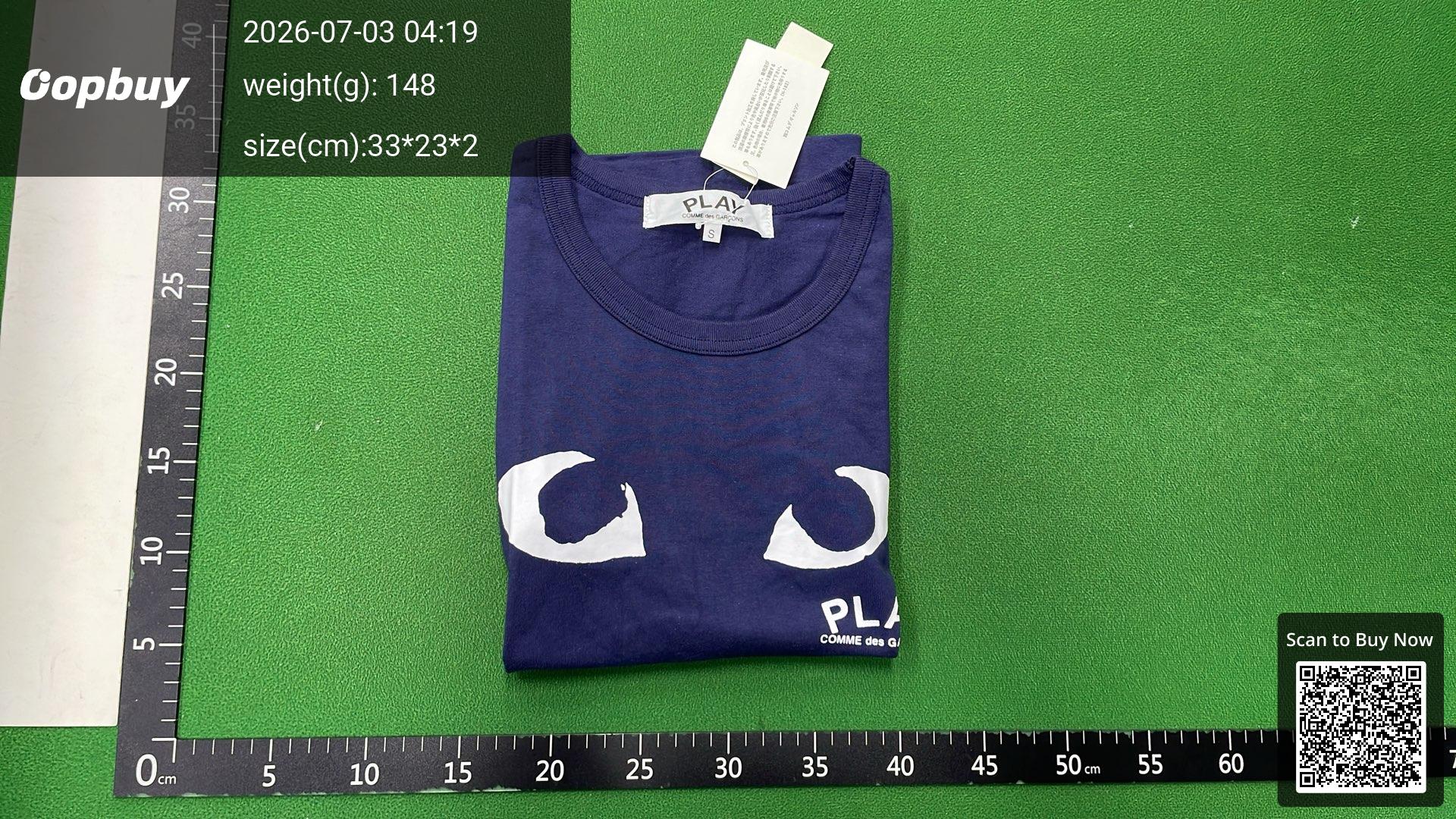 Foto QC 4 de Comme des Garçons PLAY T-shirt Heart Eyes Navy