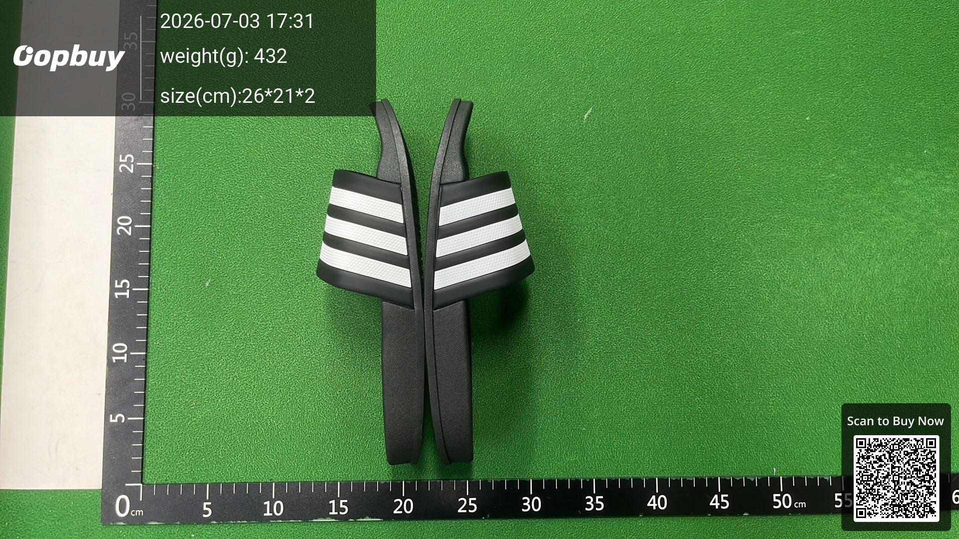Foto QC 4 de Unbranded Striped Slides EVA Multi-Color Black