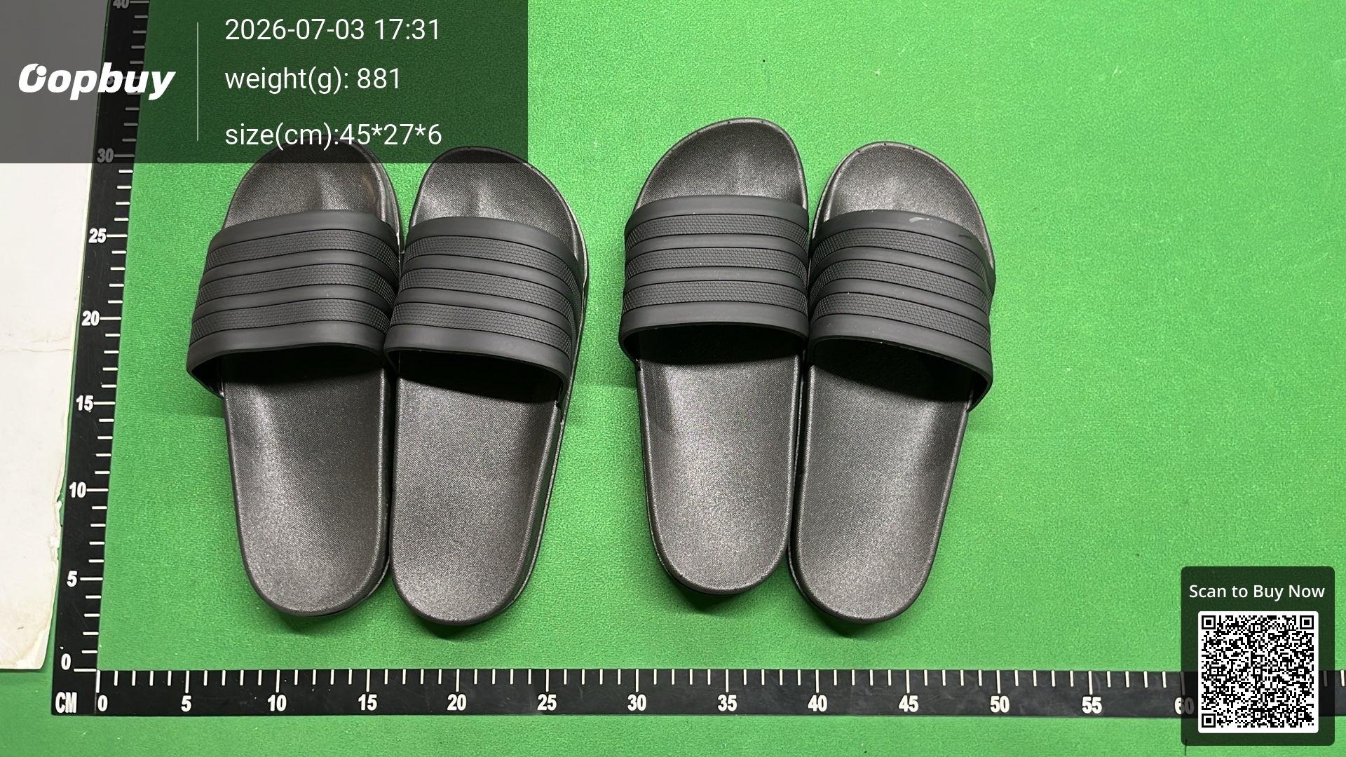Foto QC 6 de Unbranded Striped Slides EVA Multi-Color Black