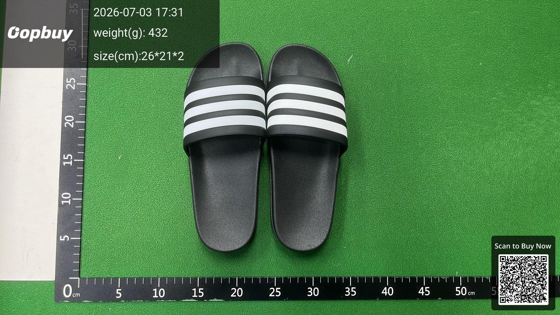 Foto QC 1 de Unbranded Striped Slides EVA Multi-Color Black