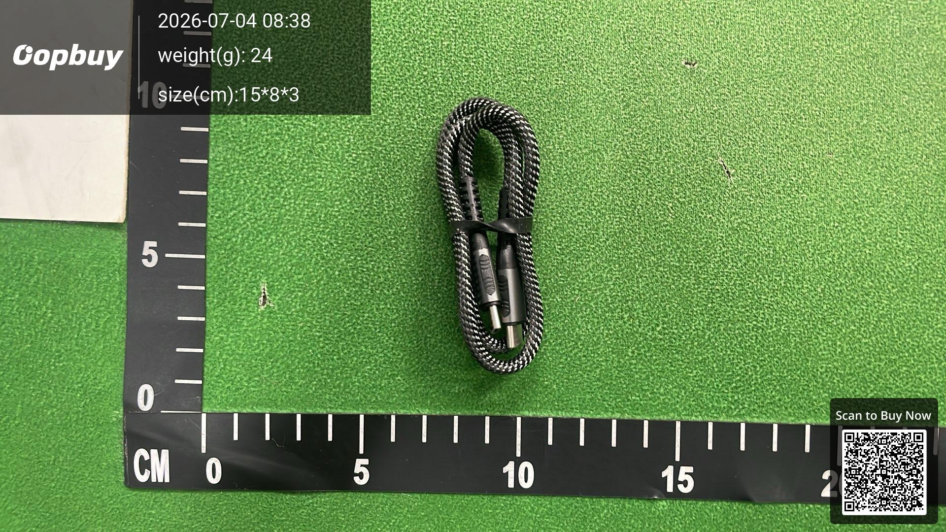 Foto QC 3 de Unbranded Braided 27W USB-C to Lightning Cable for Lightning Devices Grey