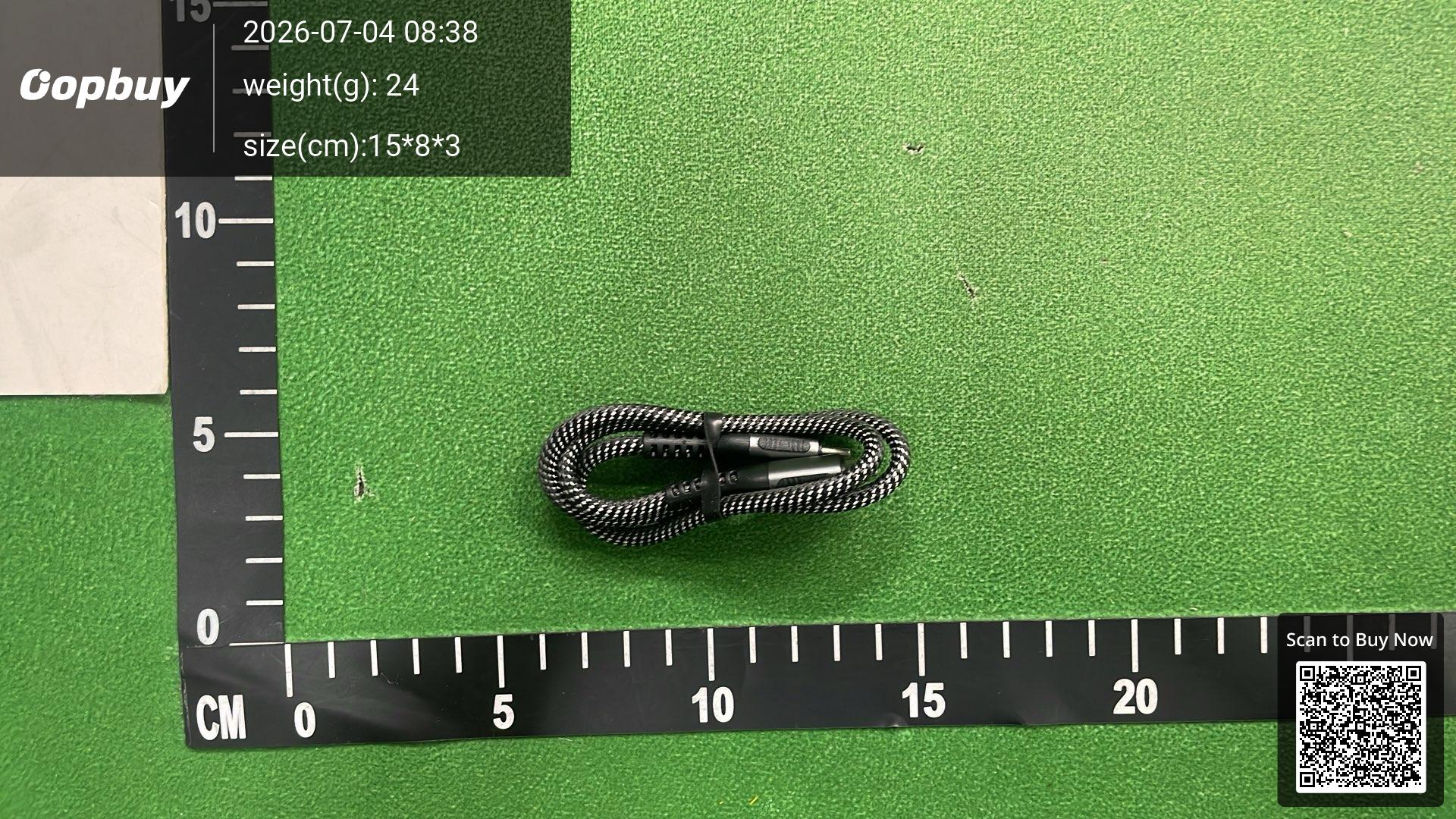 Foto QC 2 de Unbranded Braided 27W USB-C to Lightning Cable for Lightning Devices Grey