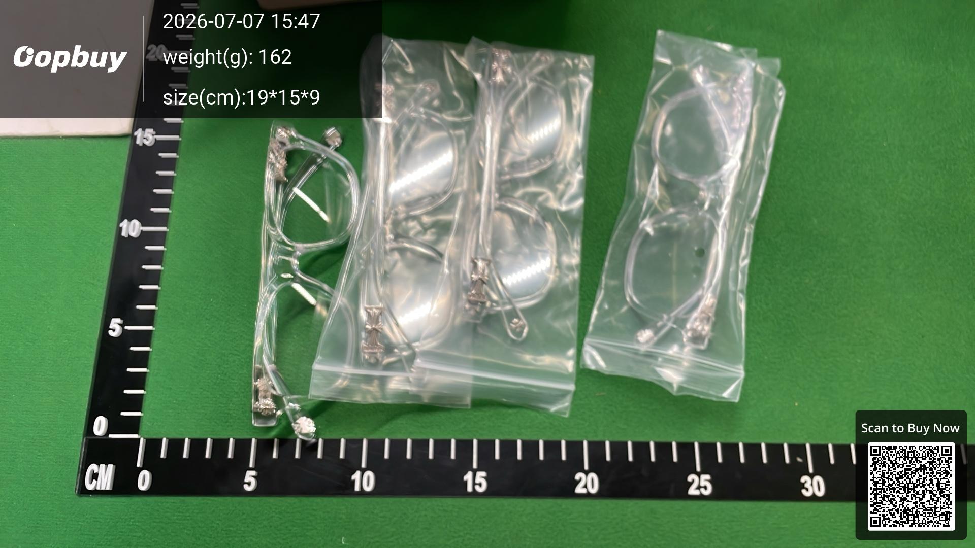 Foto QC 7 de Chrome Hearts Square-Frame Acetate Optical Clear
