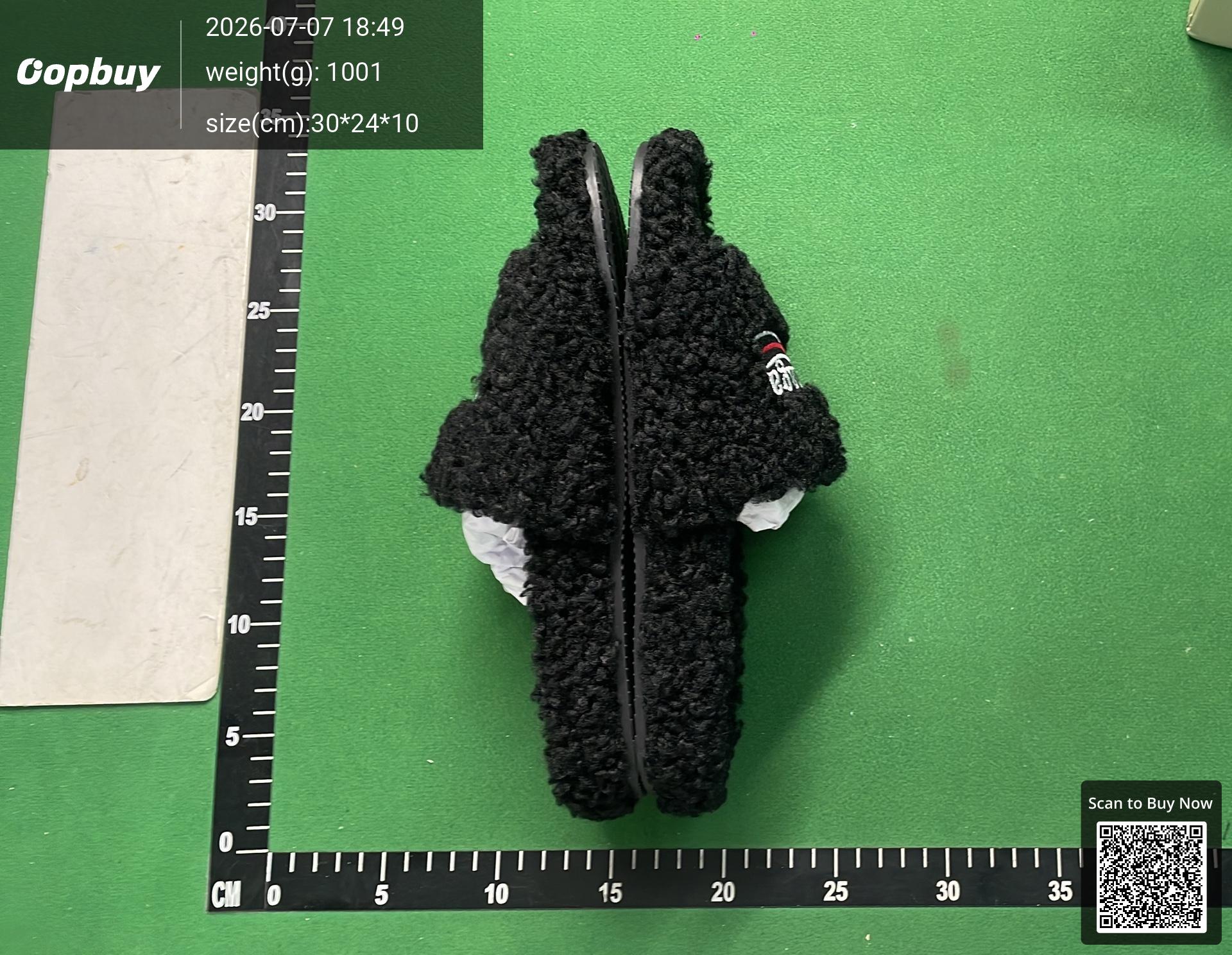 Foto QC 3 de Burberry Platform Slide Shearling Grey Embroidered Logo
