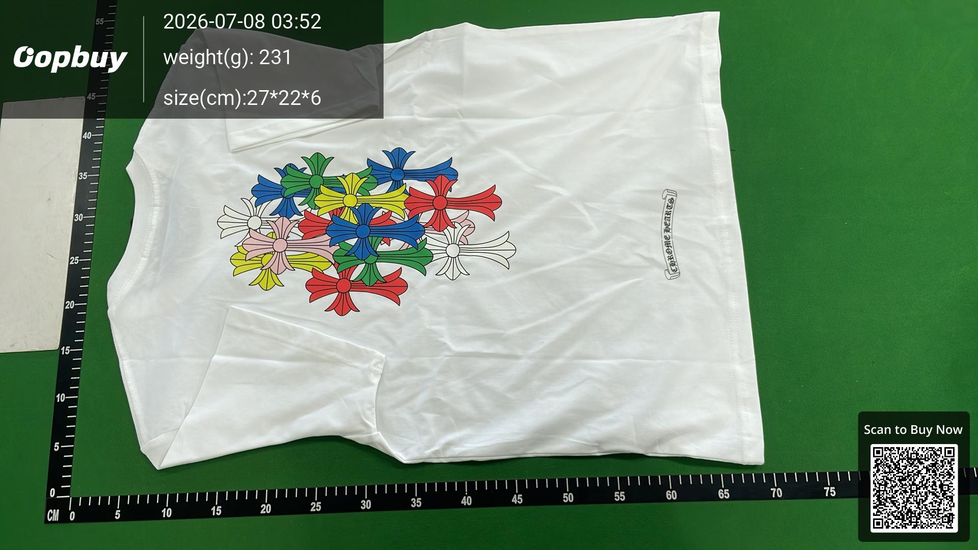 Foto QC 3 de Chrome Hearts Multi Color Cross Cemetery T-shirt White