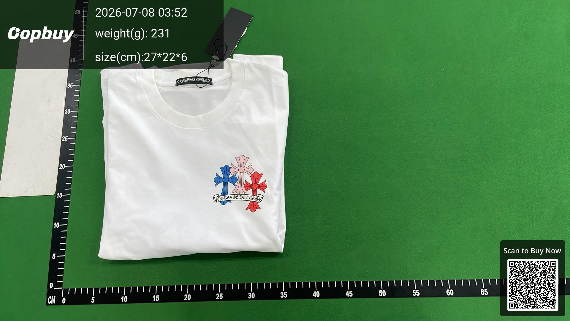 Foto QC 4 de Chrome Hearts Multi Color Cross Cemetery T-shirt White
