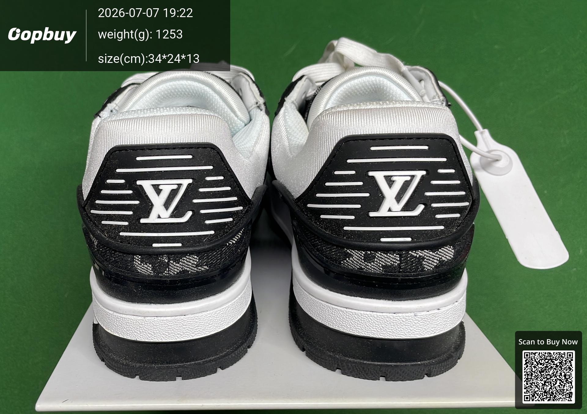 Foto QC 3 de Louis Vuitton Trainer Low Black White 8003