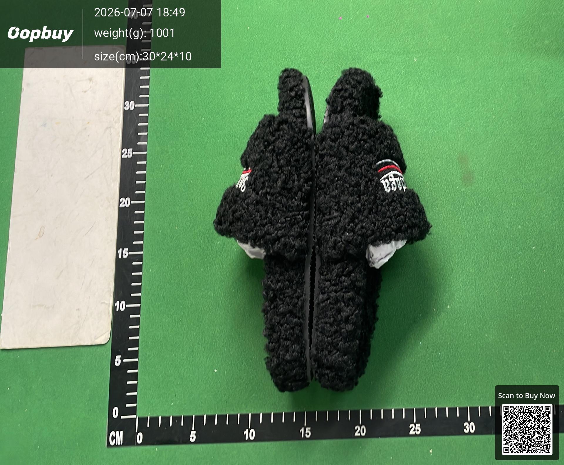 Foto QC 4 de Burberry Platform Slide Shearling Grey Embroidered Logo