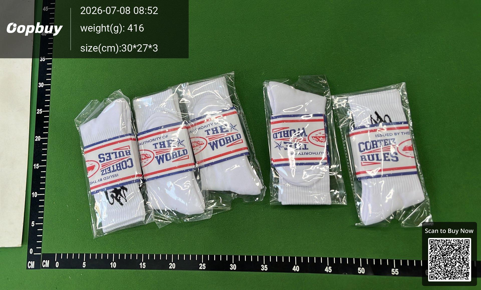 Foto QC 3 de Corteiz Crew Socks Monogram Striped Green White