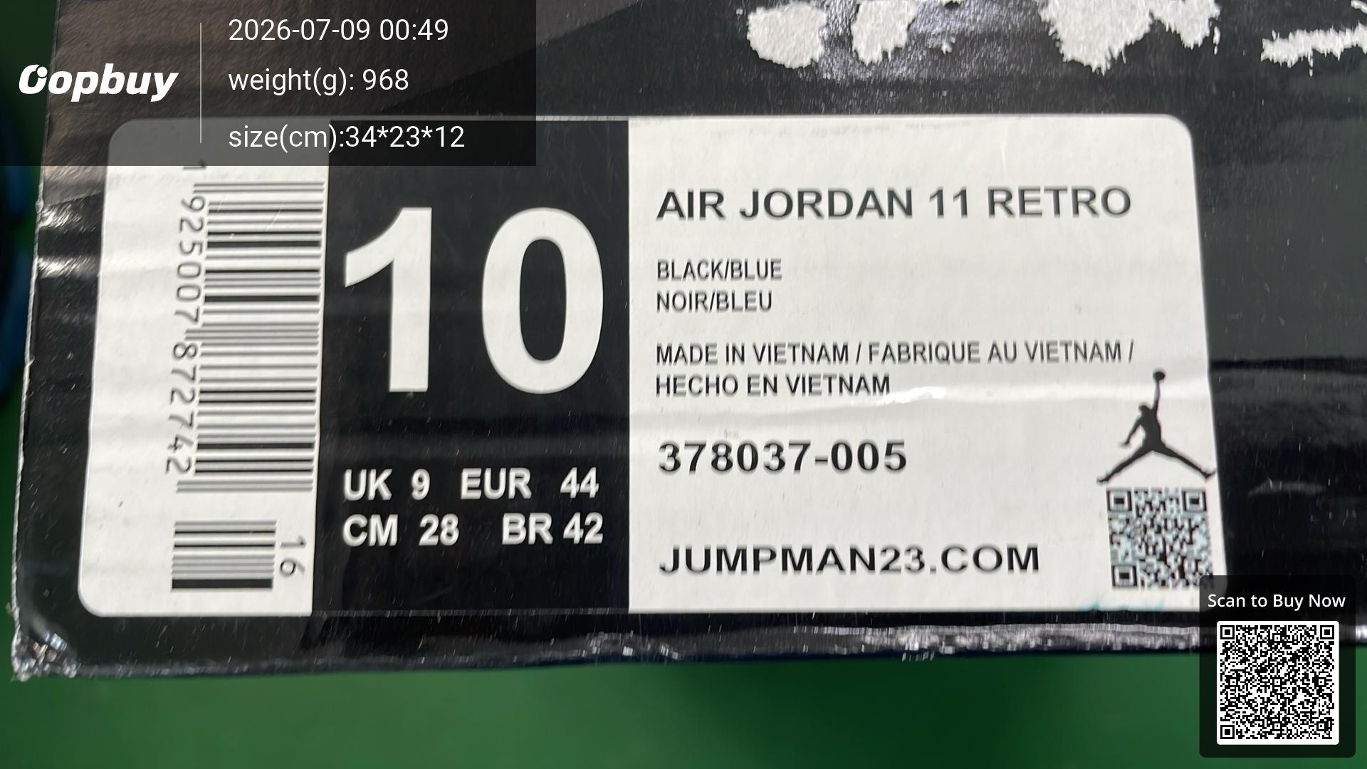 Foto QC 2 de Jordan 11 Retro Gamma Blue 378037-006