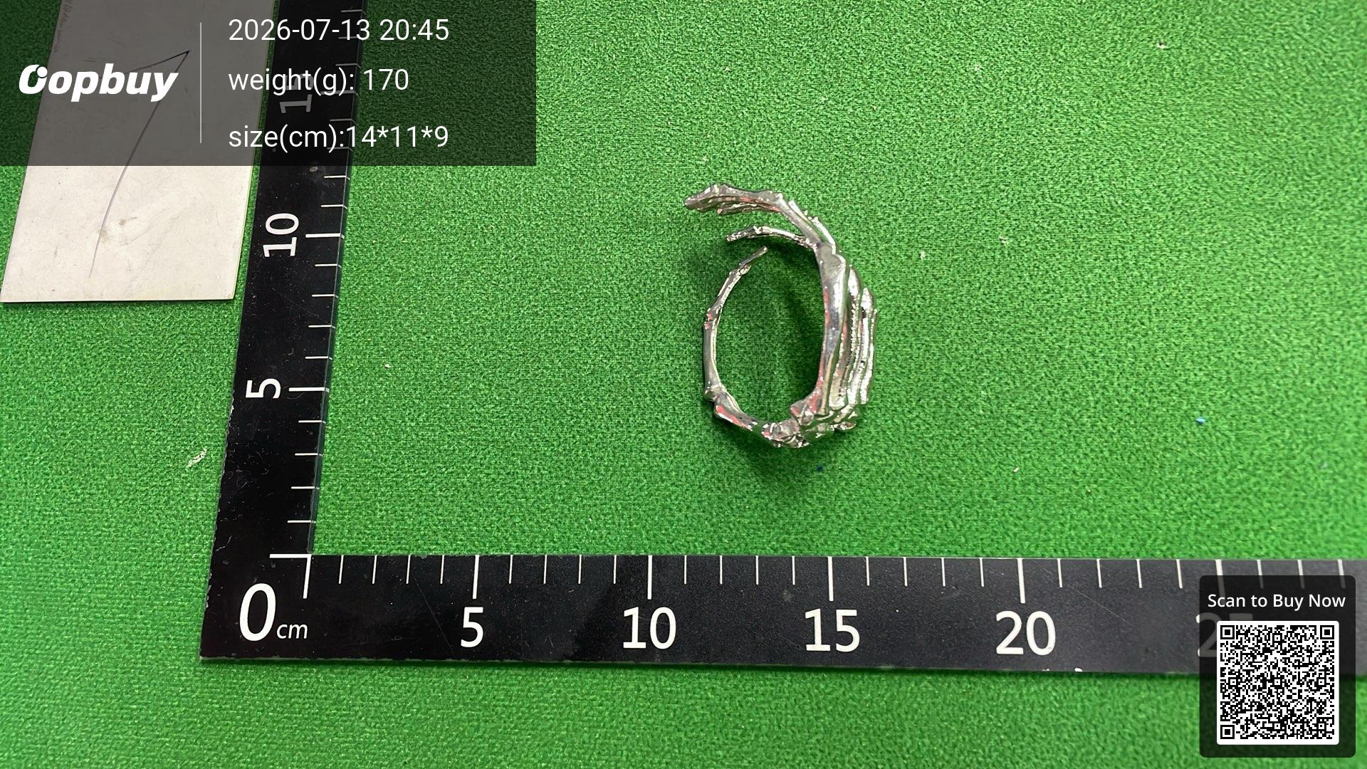 Foto QC 7 de Raf Simons Skeleton Claw Bracelet Metal Silver
