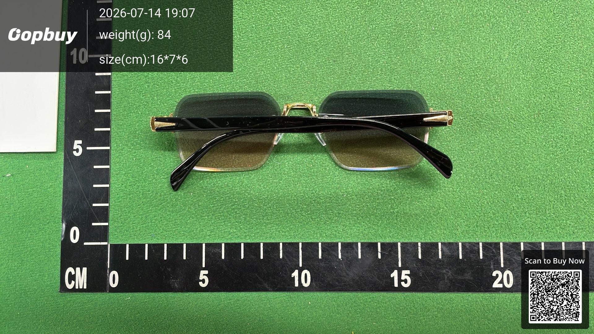 Foto QC 5 de Other Rectangle Cut-Edge Metal Acetate Sunglasses Gold Black Purple Gradient