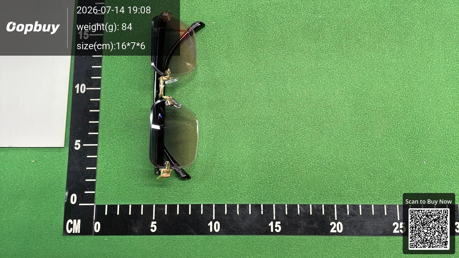 Foto QC 6 de Other Rectangle Cut-Edge Metal Acetate Sunglasses Gold Black Purple Gradient