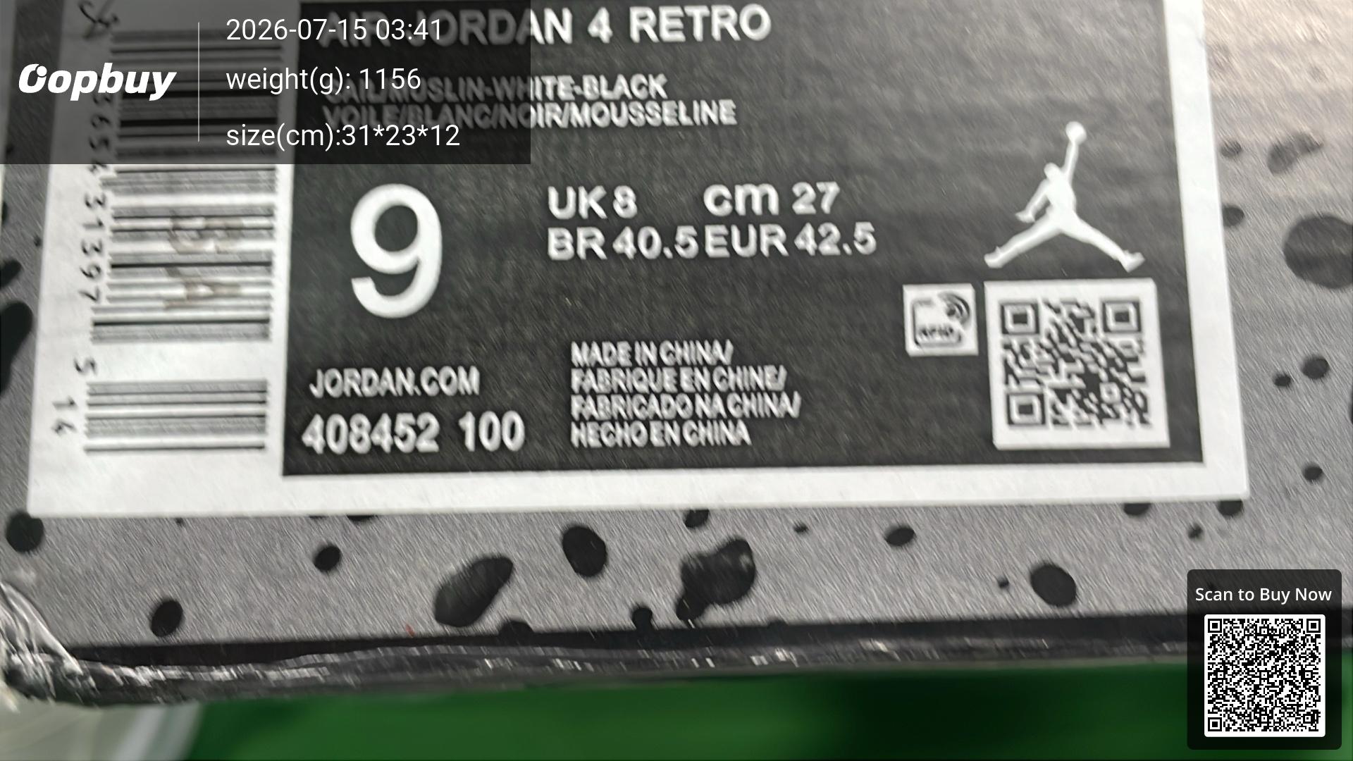 Foto QC 8 de Jordan 4 Retro Kaws Cool Grey 930155-003