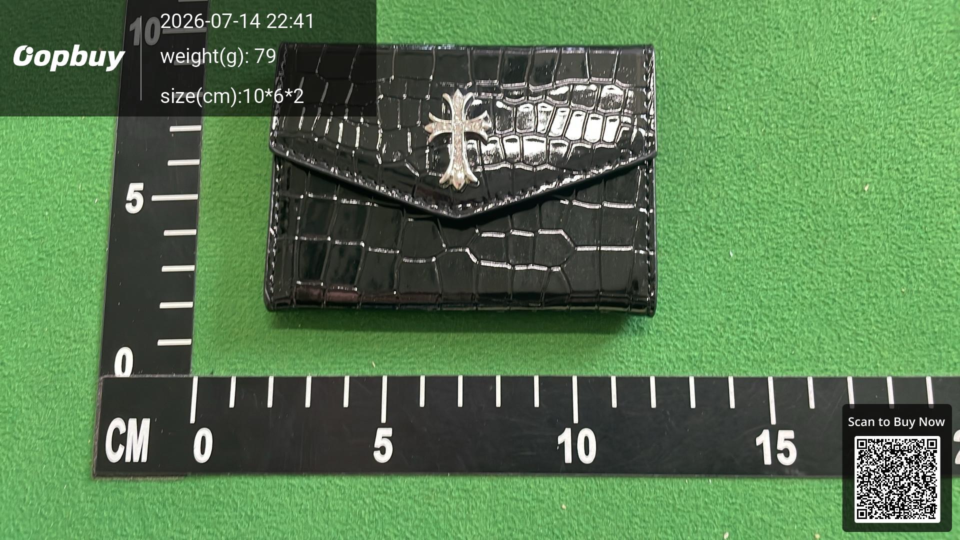 Foto QC 1 de Chrome Hearts CH Plus Card Holder Crocodile Embossed Black
