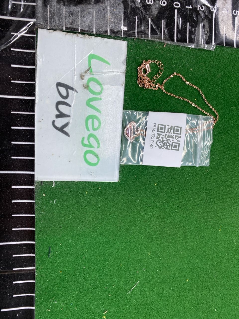 Foto QC 3 de Other Necklace Metal Crystal Rose Gold Blue