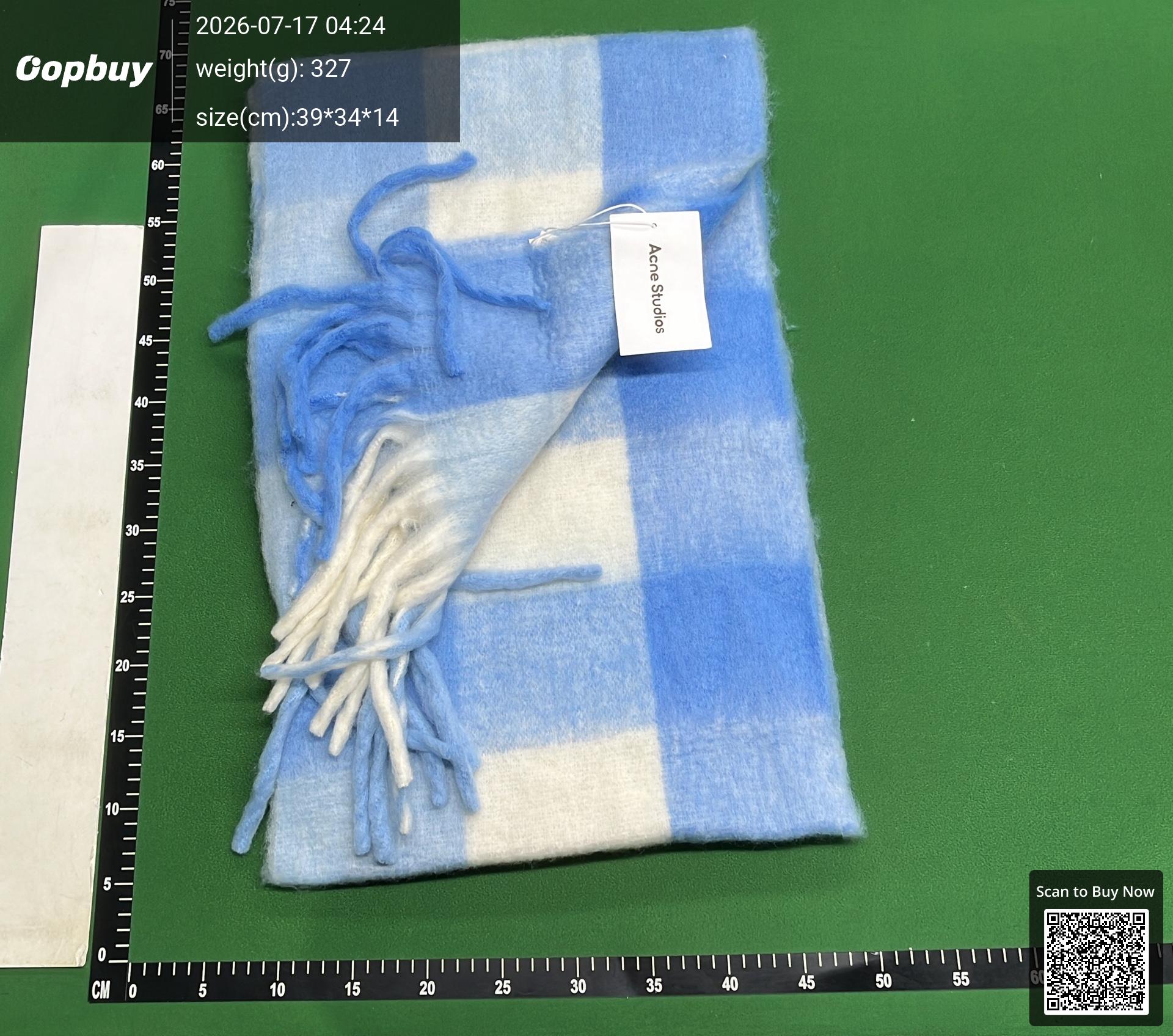 Foto QC 3 de Acne Studios Checked Scarf Orange/Green/Yellow