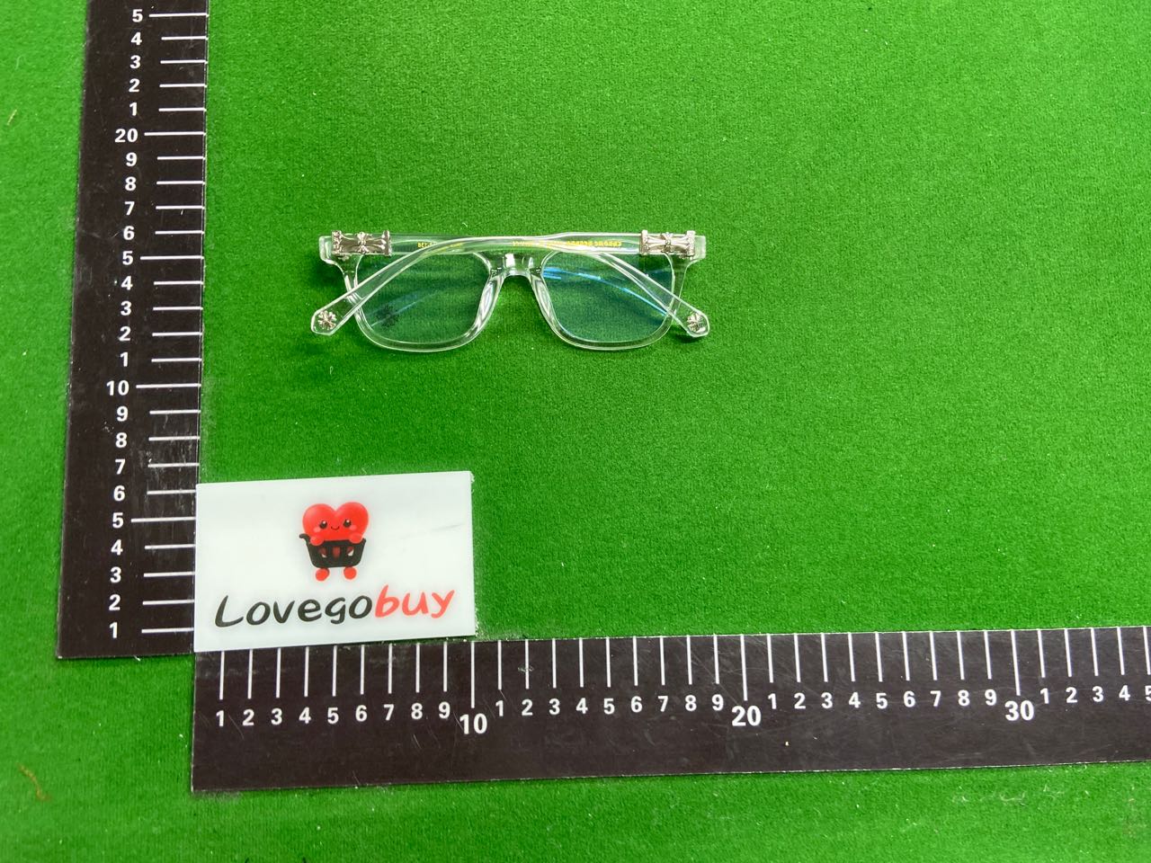 Foto QC 5 de Chrome Hearts Square-Frame Acetate Eyeglasses Black Gold (2273)